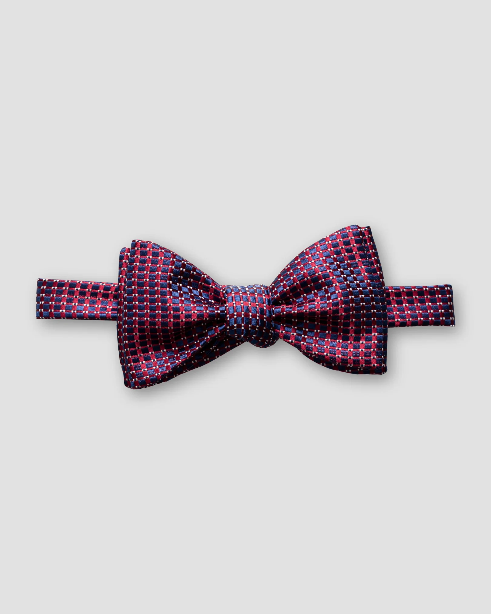 Eton - red blue lustrous silk bow tie self tied