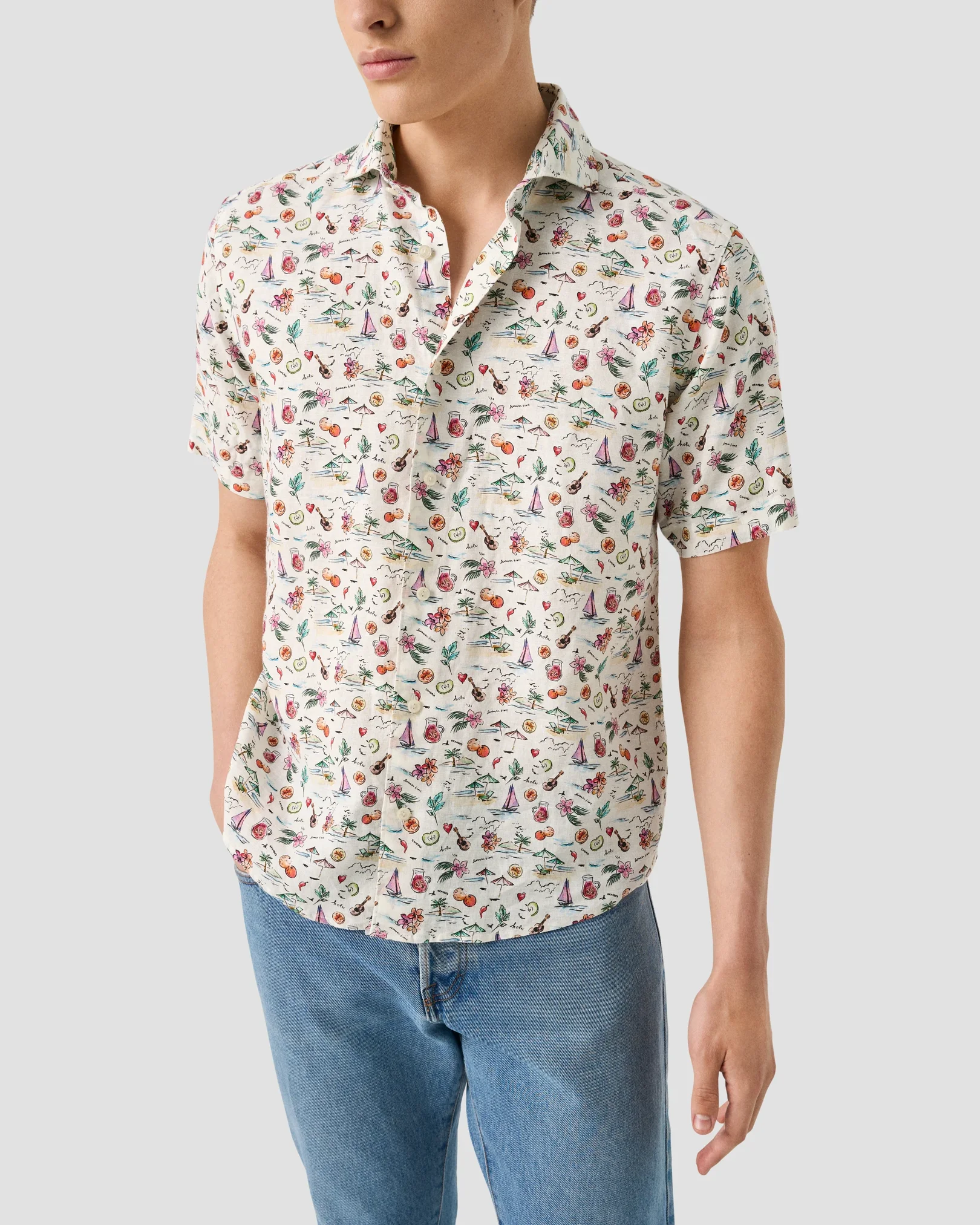 Eton - short sleeve sangria print