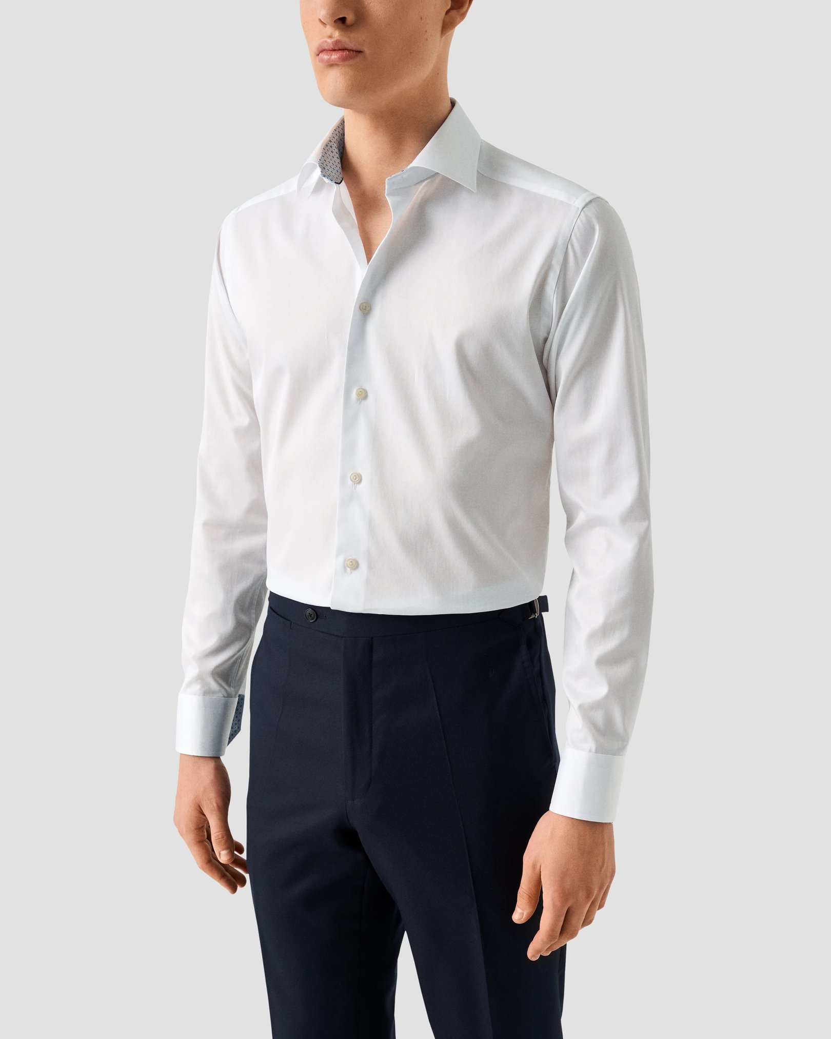 Eton - white signature twill geometric effect shirt