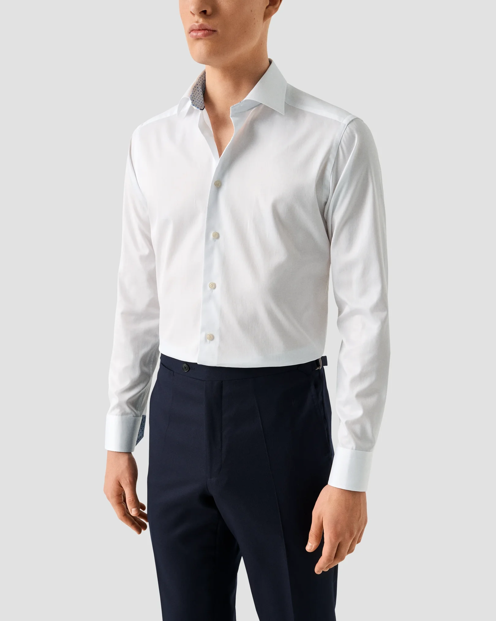 Eton - white signature twill geometric effect shirt