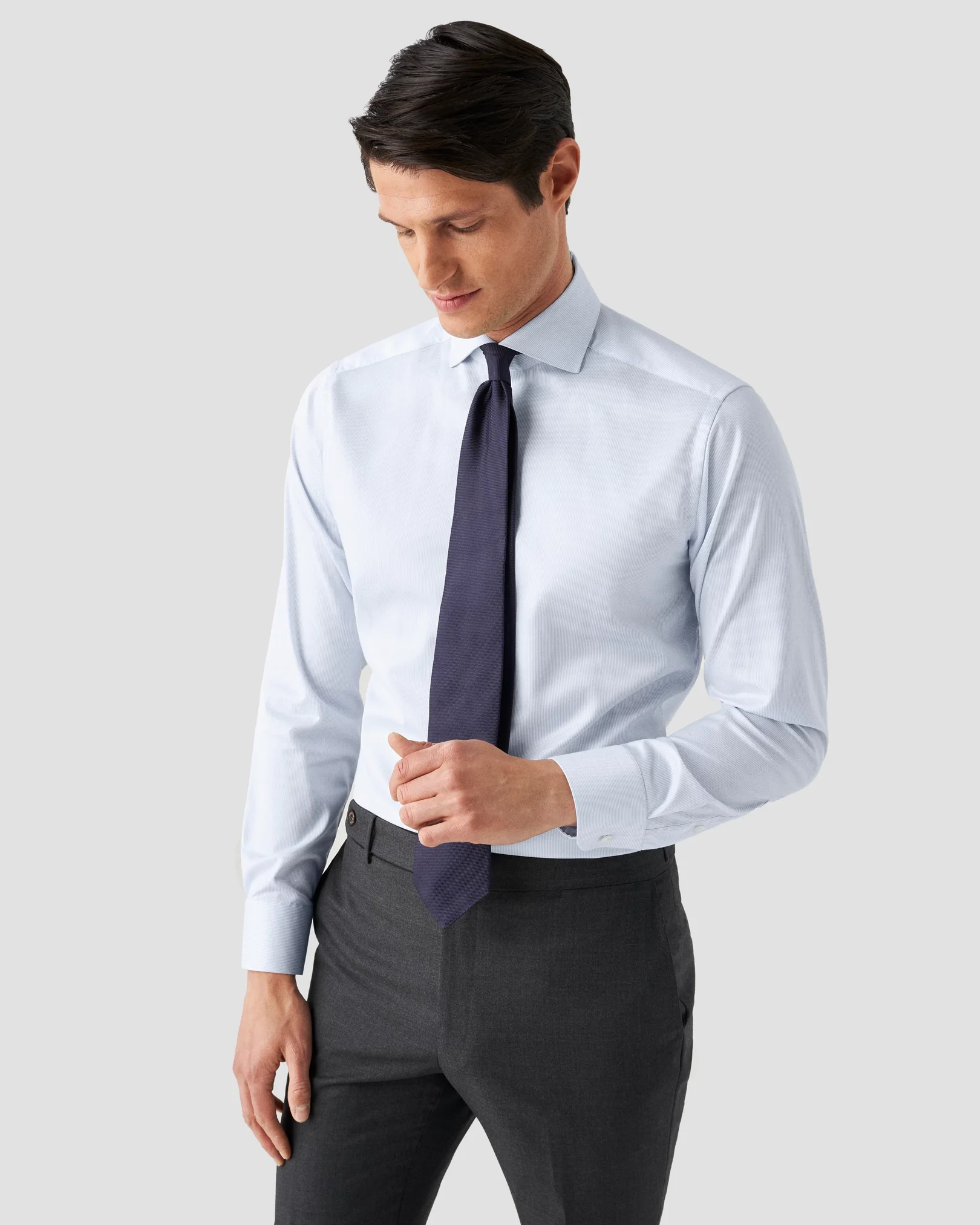 Eton - light blue cotton and tencel