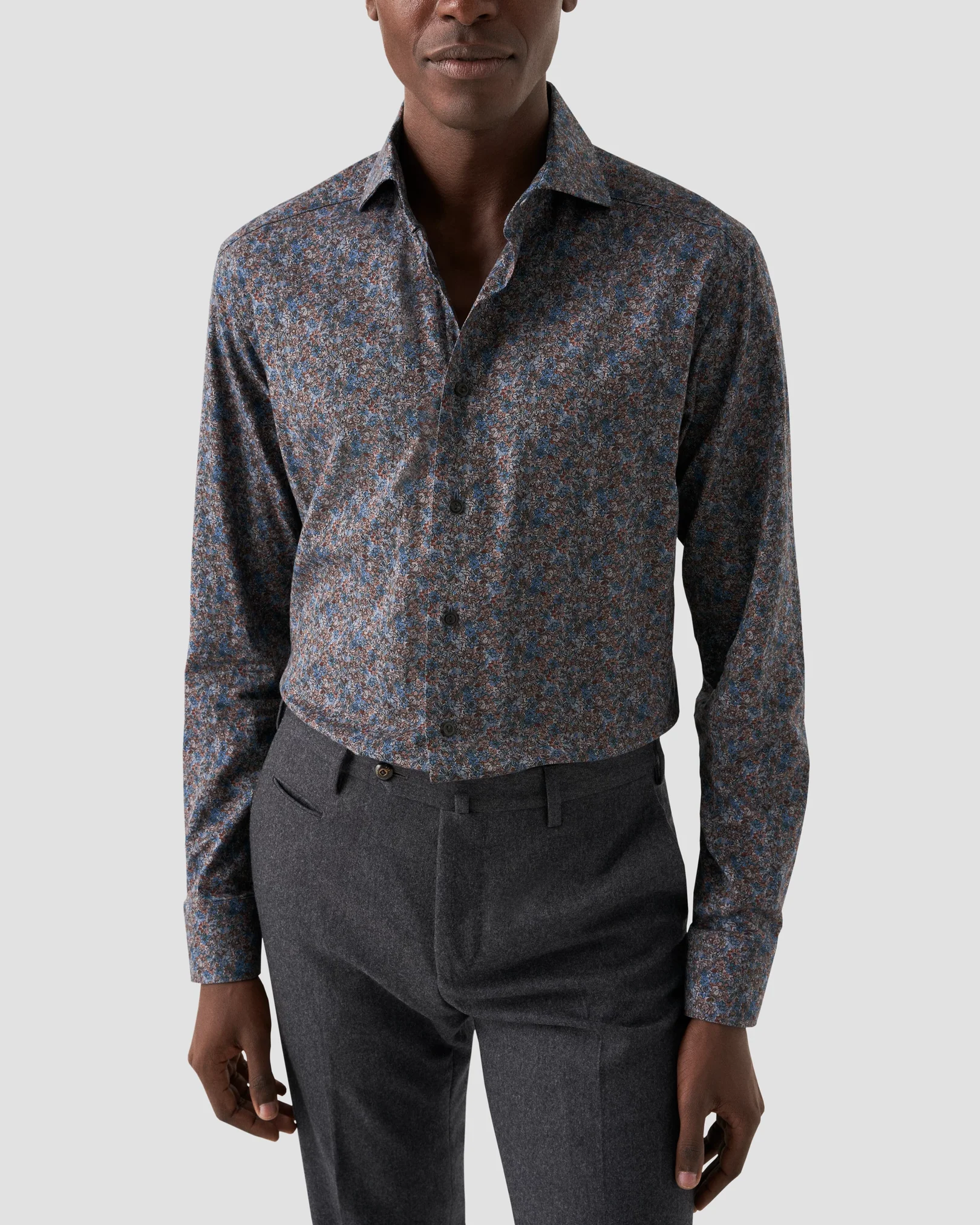 Eton - blue shade floral shirt