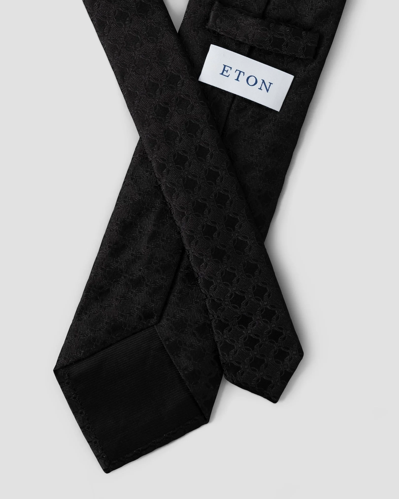 Eton - black tonal silk tie