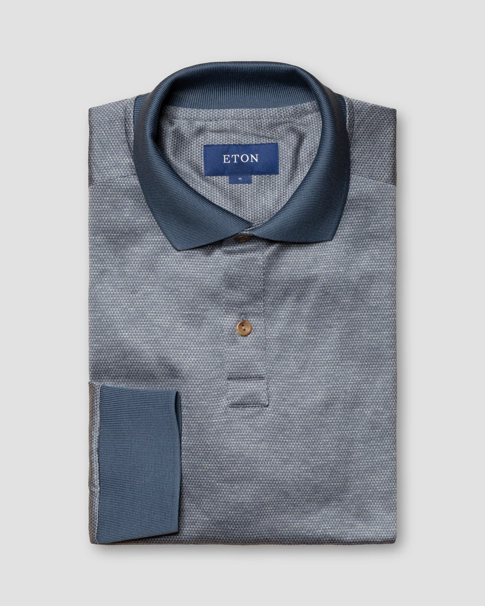 Eton - light blue knit jaquard knitted