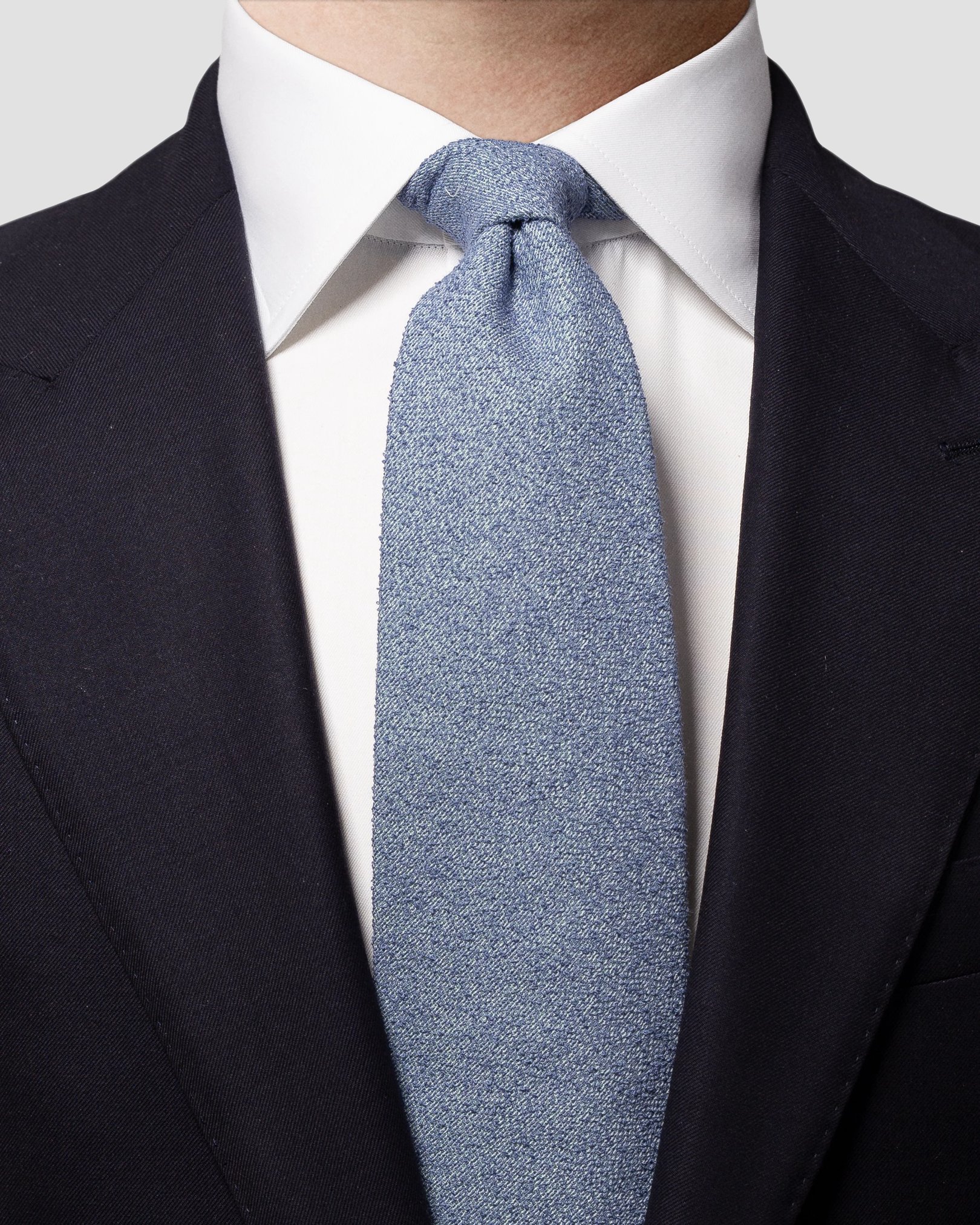 Eton - purple structure cotton blend tie
