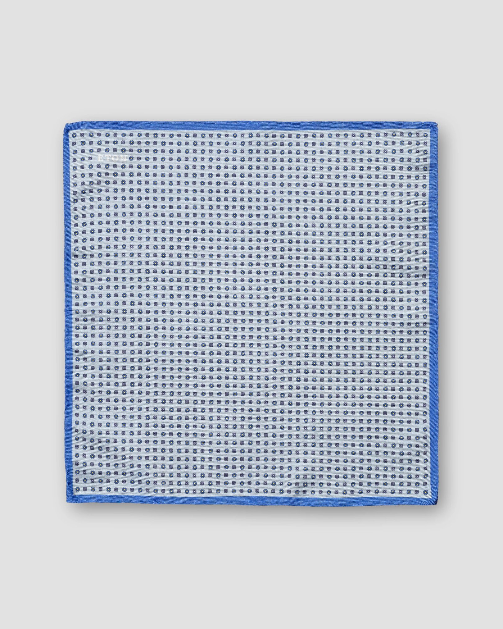 Eton - mid blue micro print pocket square
