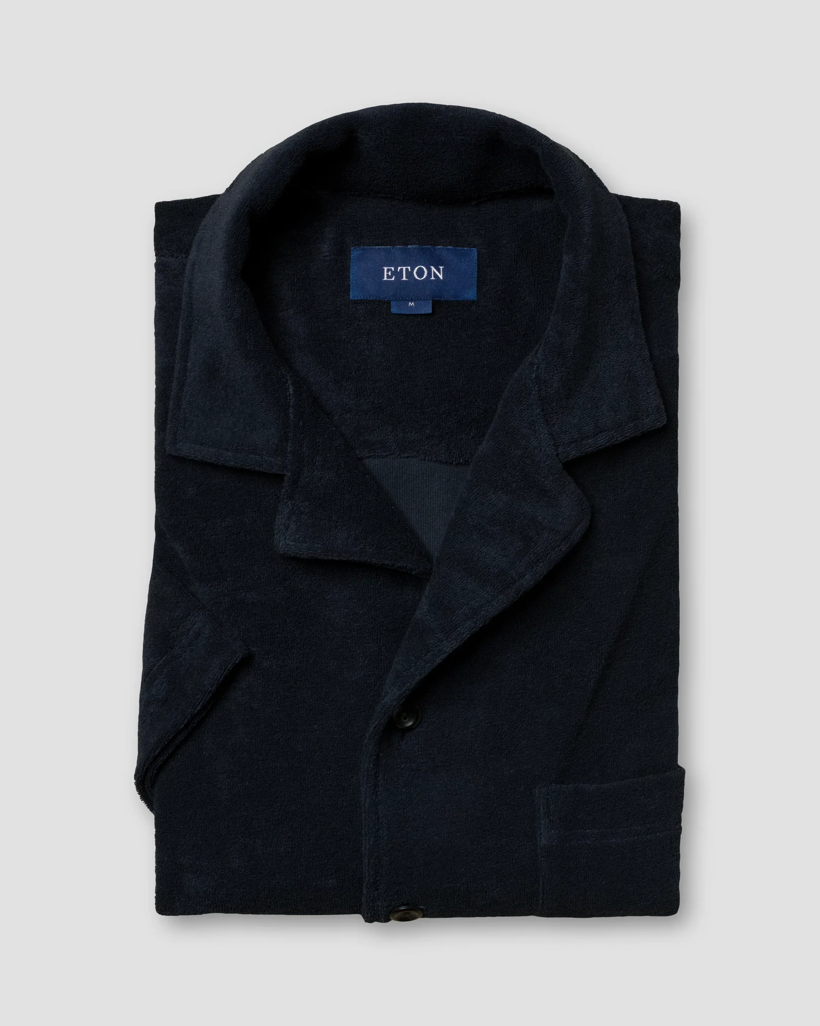 Eton - dark blue jerseyterryfrotte turn down short terry terry