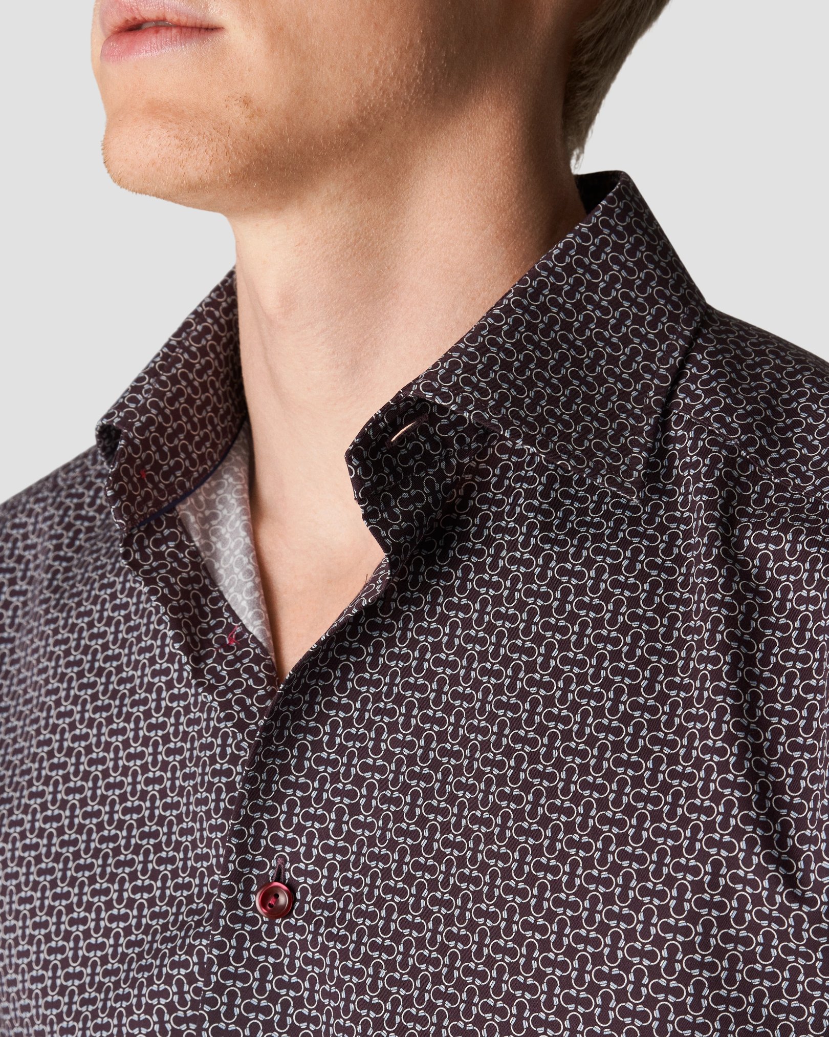 Eton - dark red signature twill print
