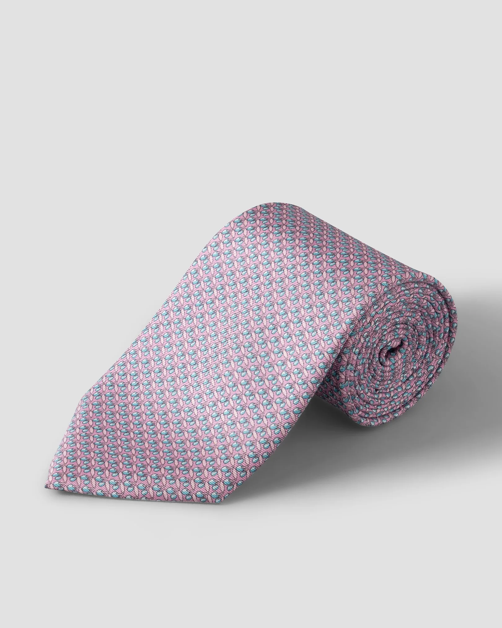 Eton - pink motif print silk tie pinkmotif