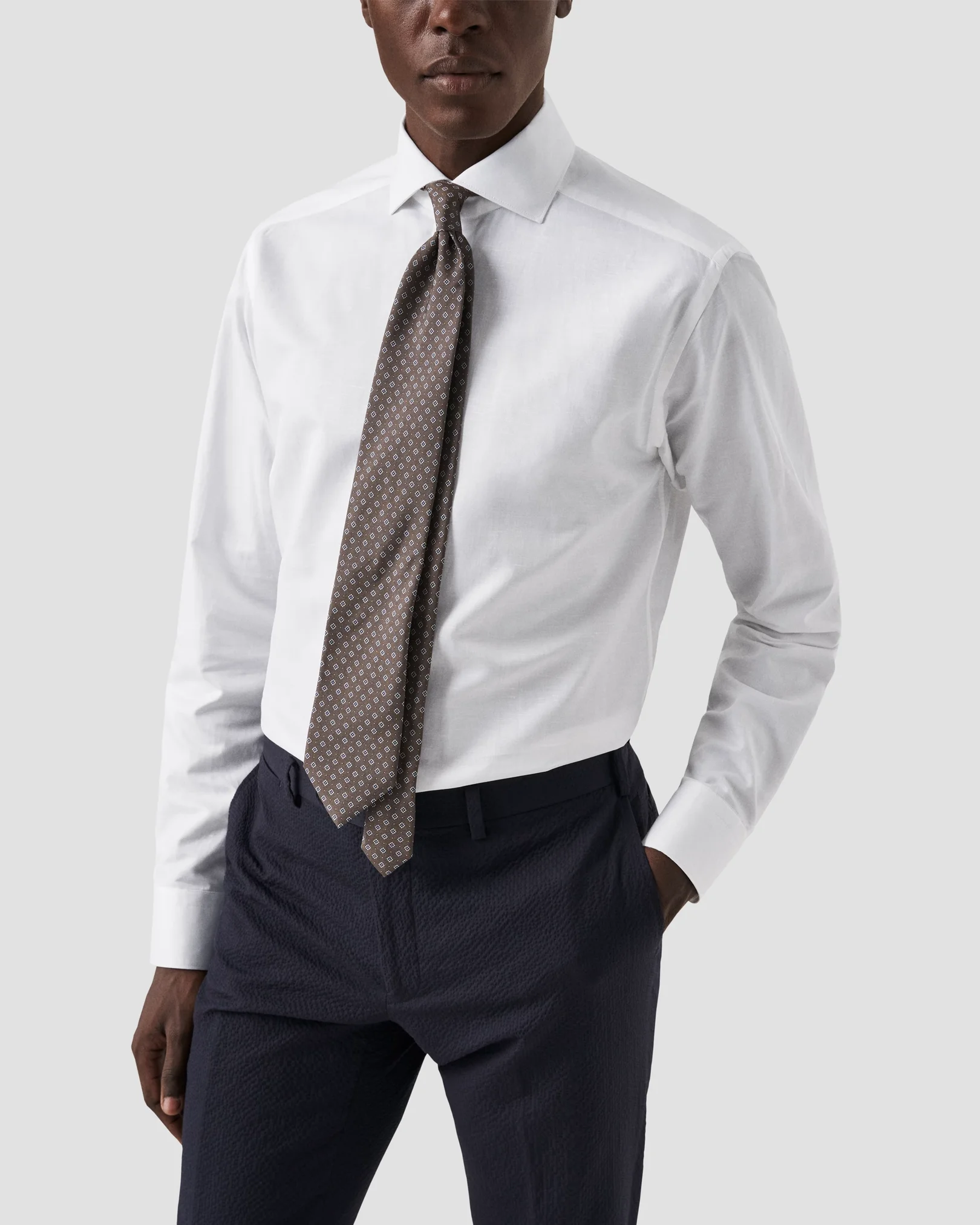 Eton - solid cotton linen shirt