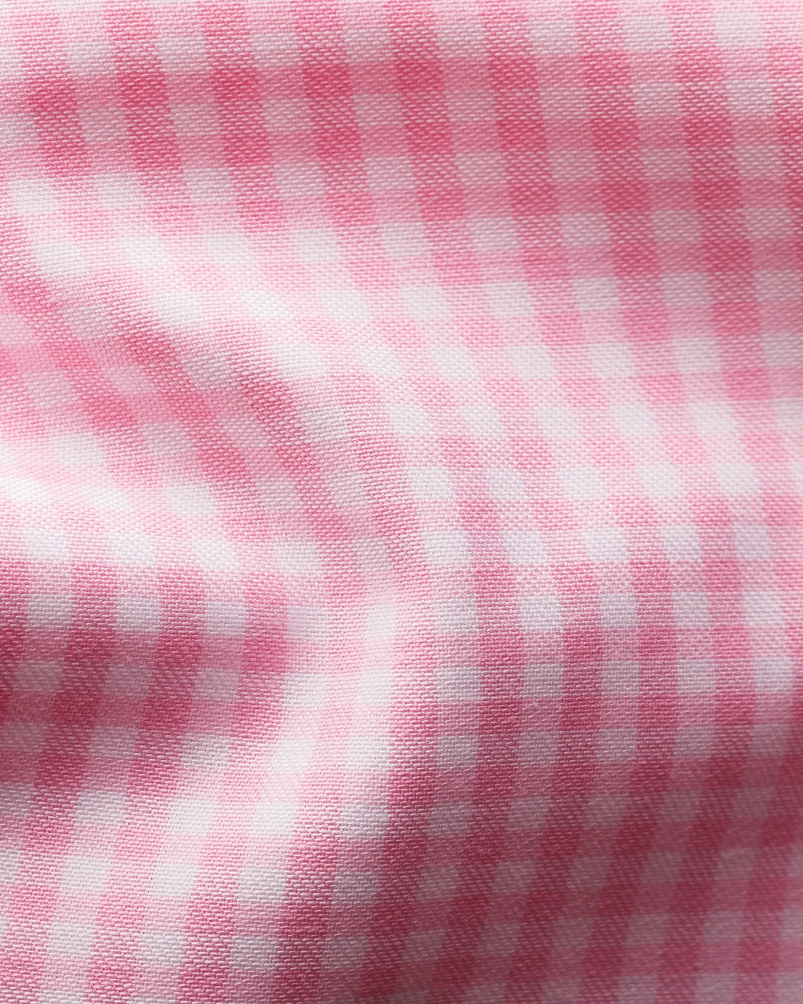 Eton - pink check twill shirt matching buttons