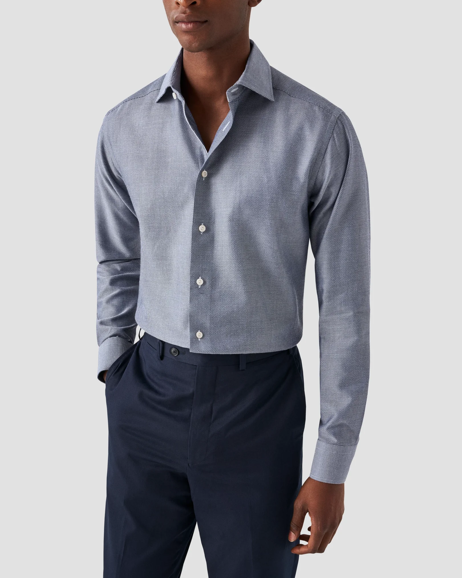Eton - navy blue strech cottontencel