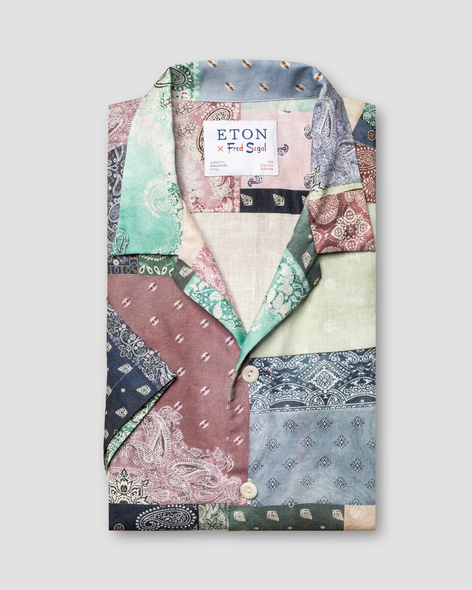 Eton - red linen resort shirt relaxed fit
