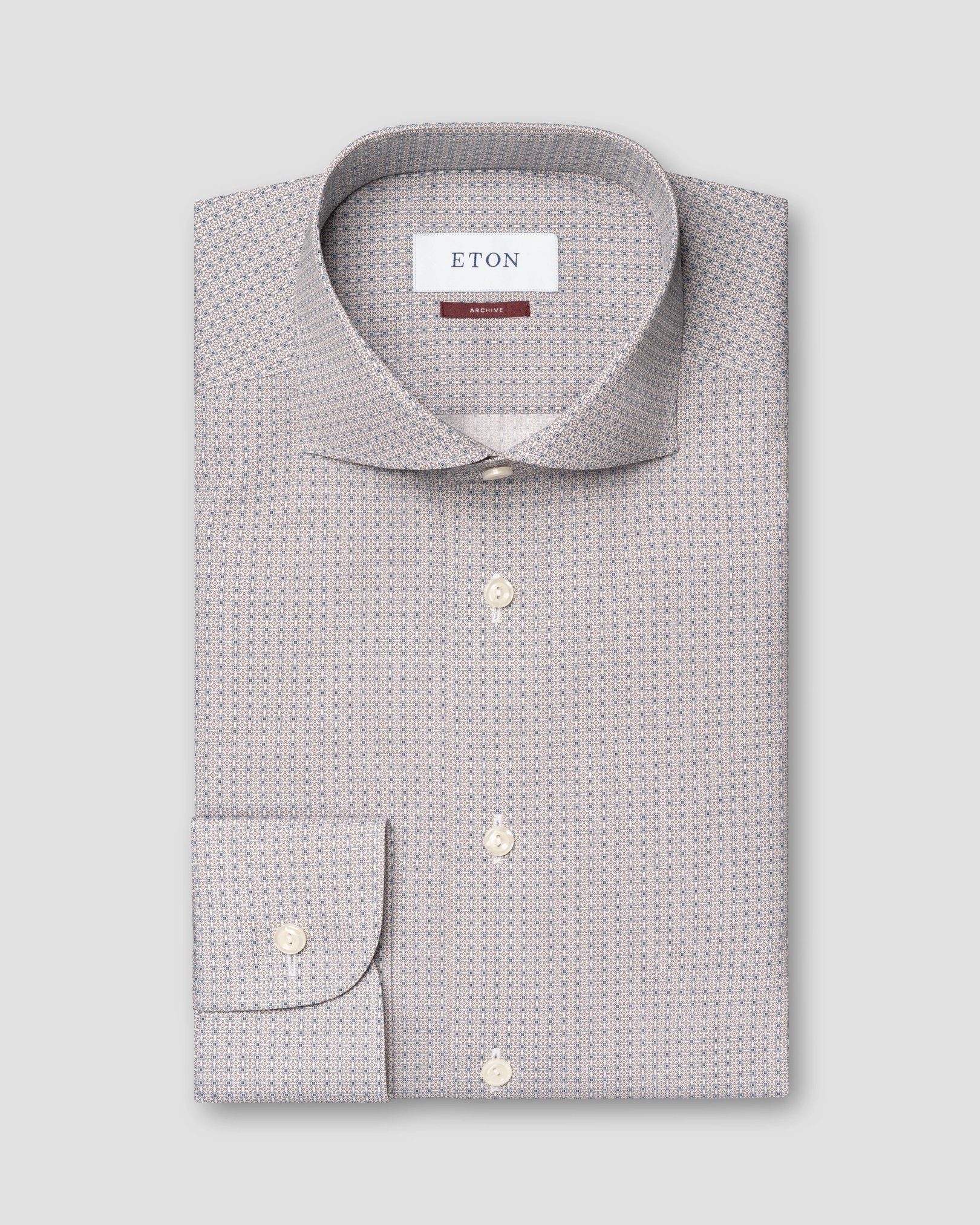Eton - micro medallion print poplin shirt