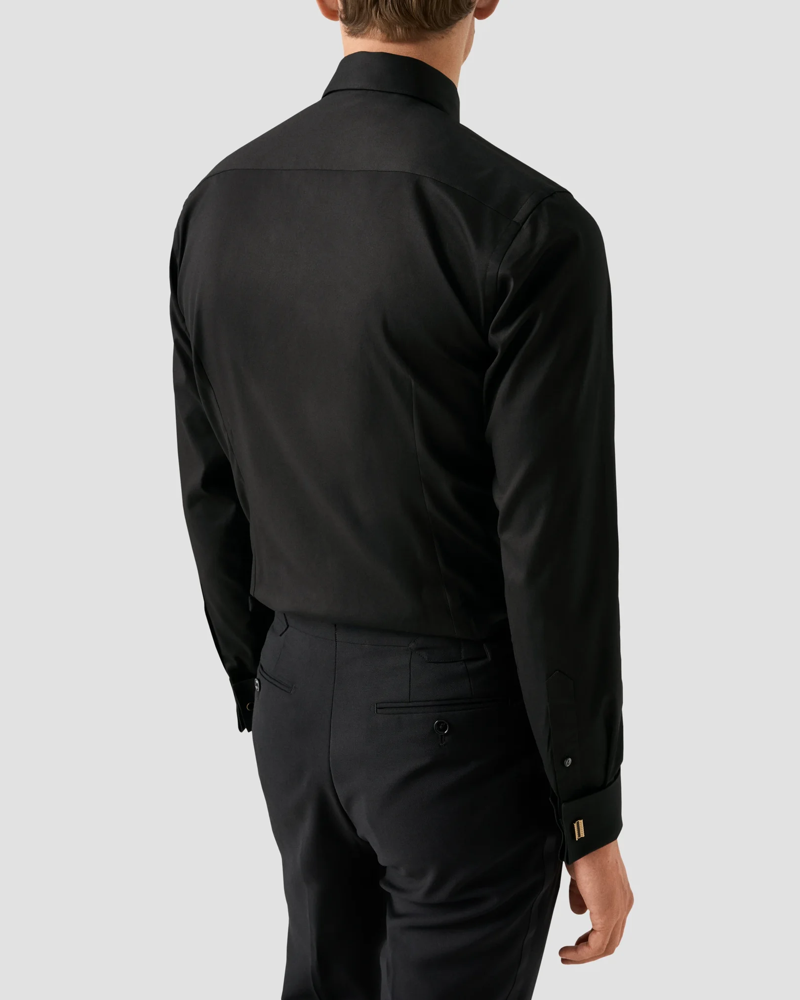 Eton - black signature twill moderate cutaway shirt