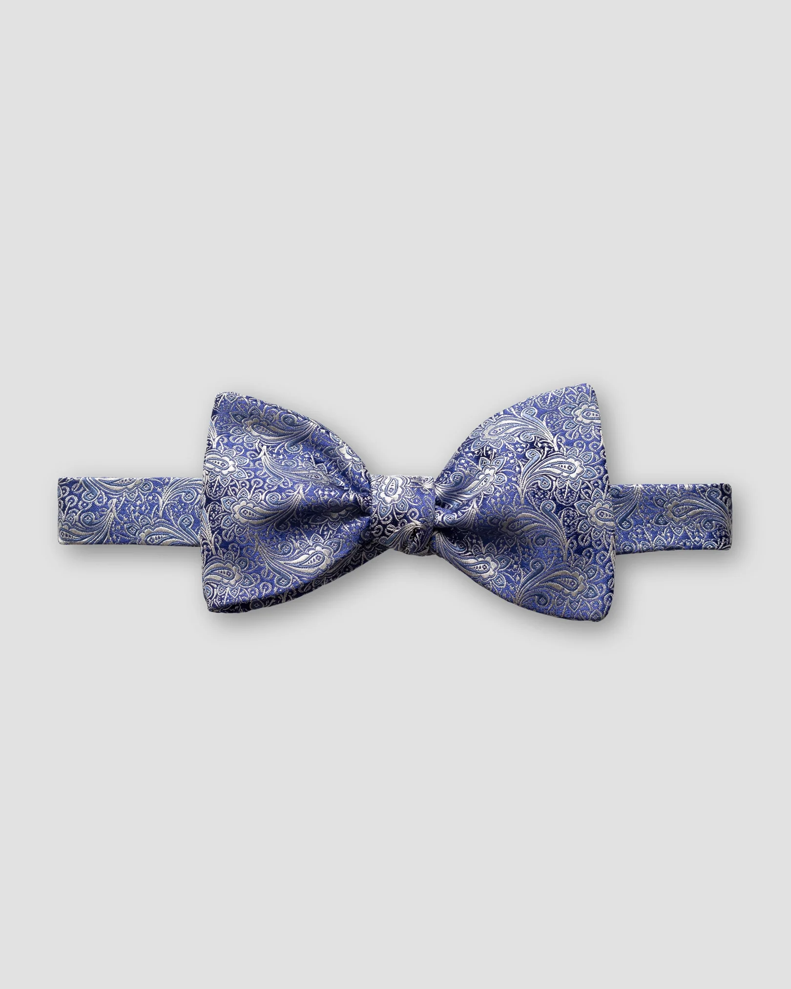 Eton - dark blue lustrous silk bow tie self tied