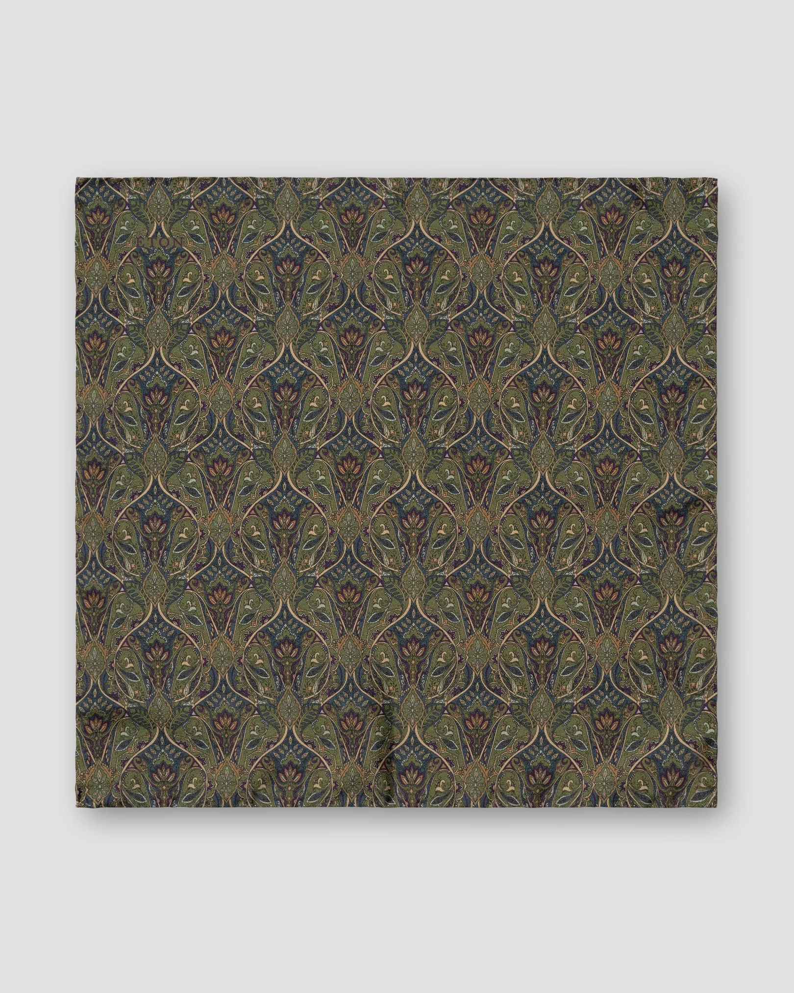 Eton - green fuji silk pocket square