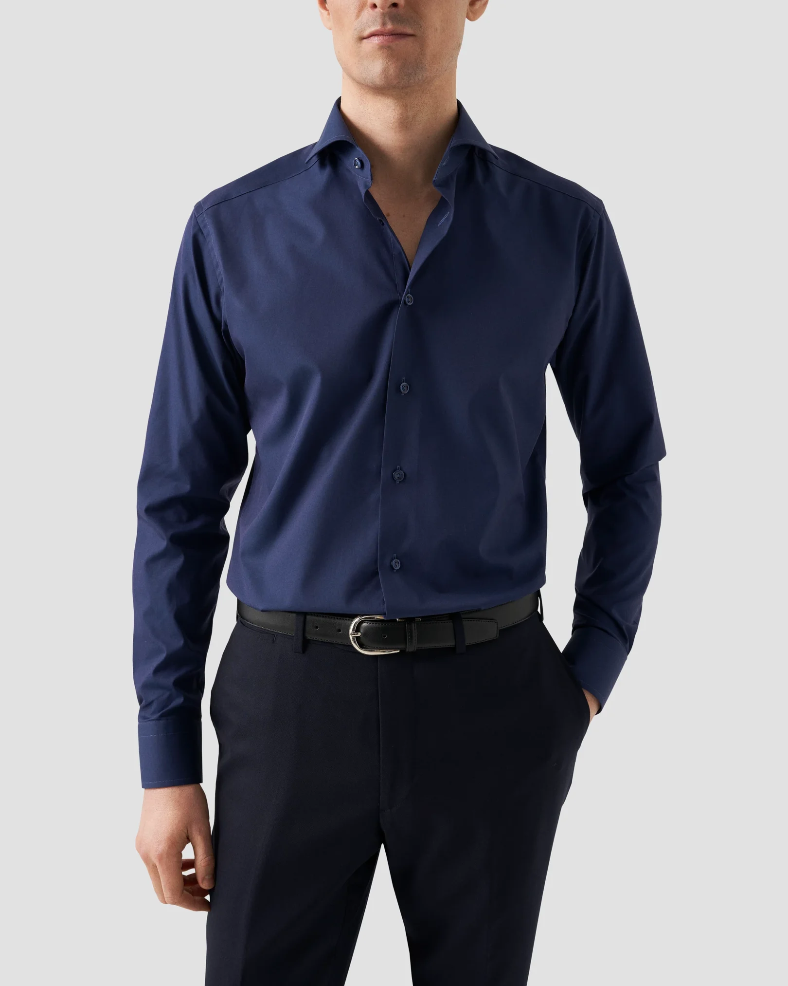 Eton - navy blue poplin