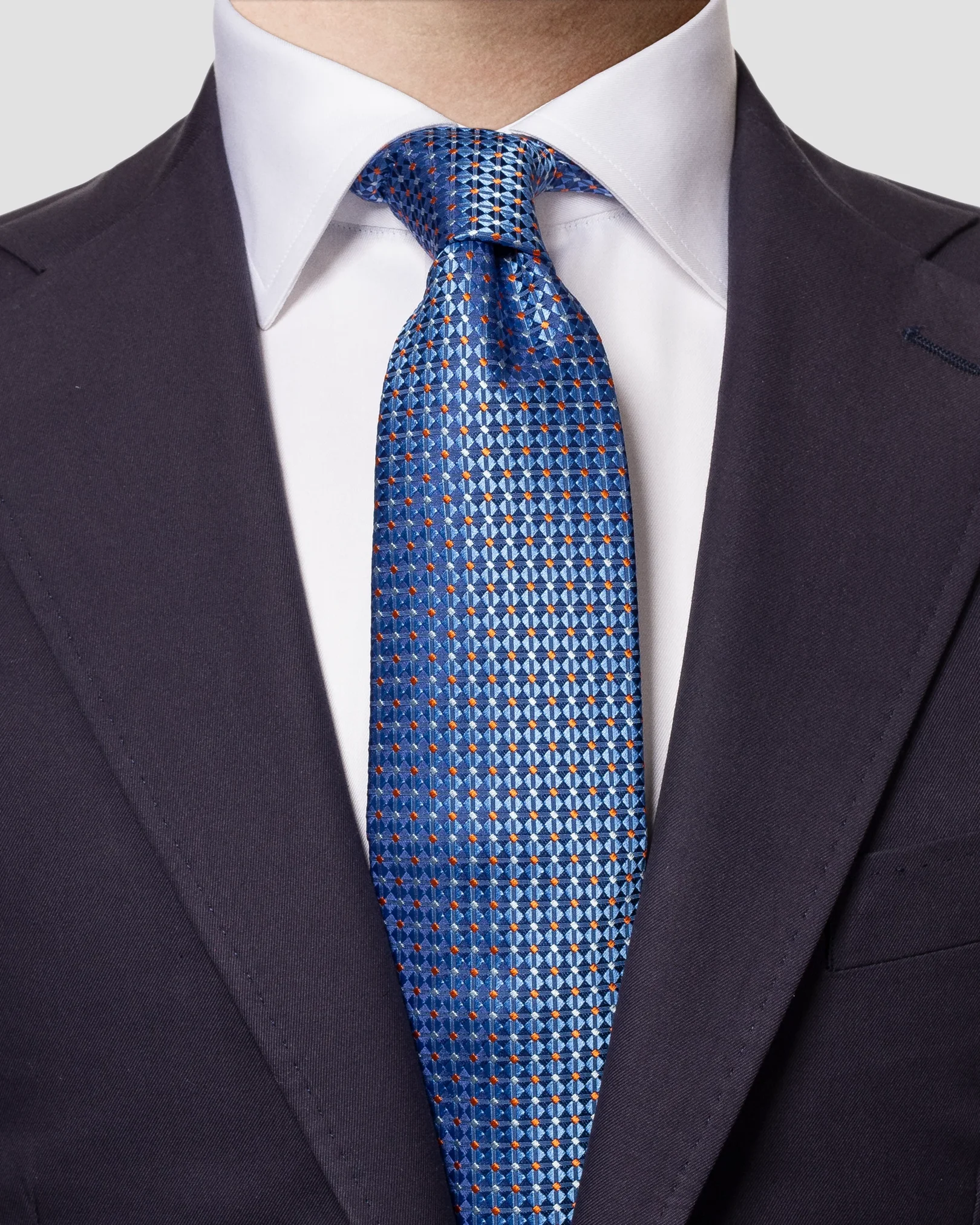 Eton - mid blue micro diamond tie