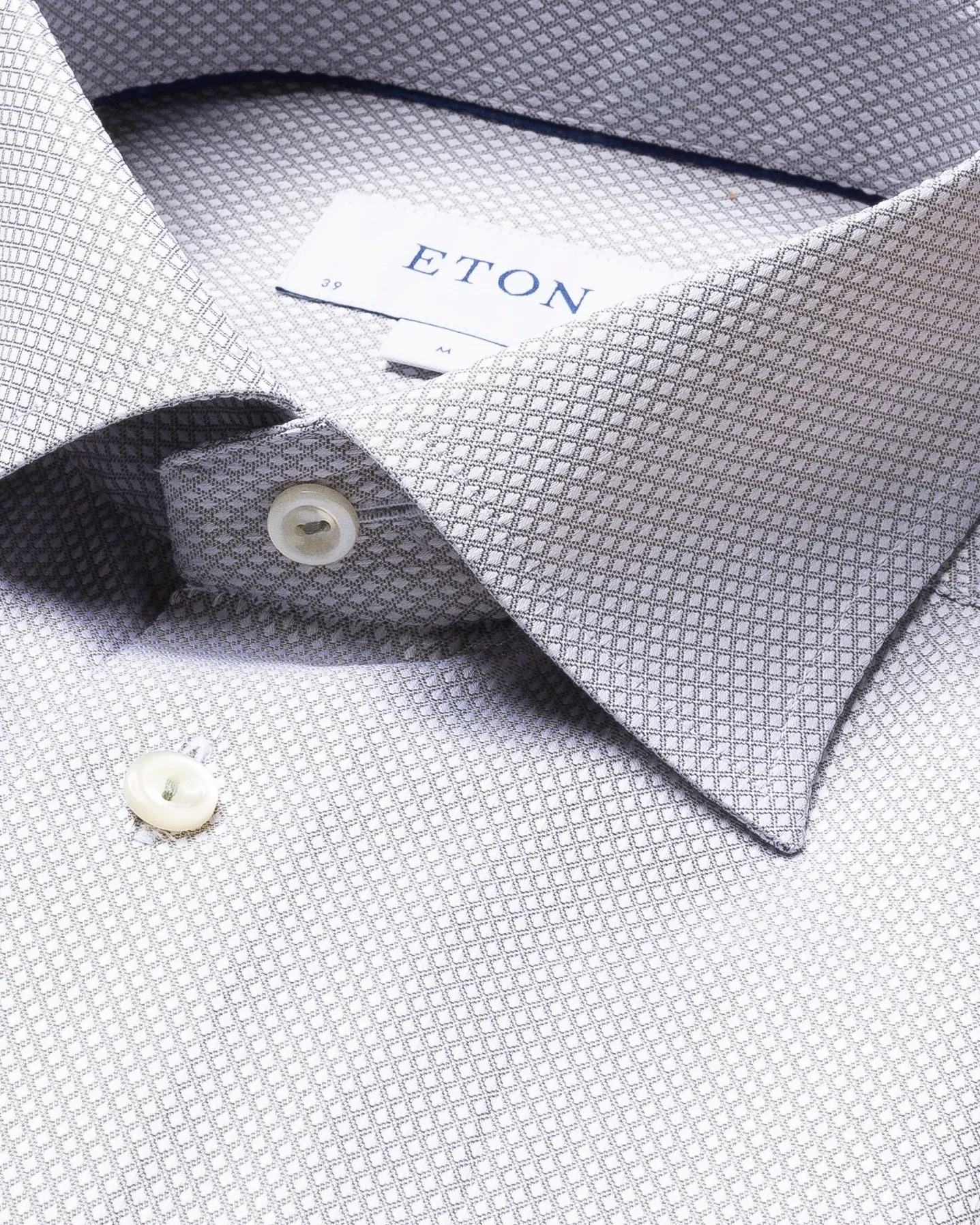 Eton - dusty green diamond dobby shirt