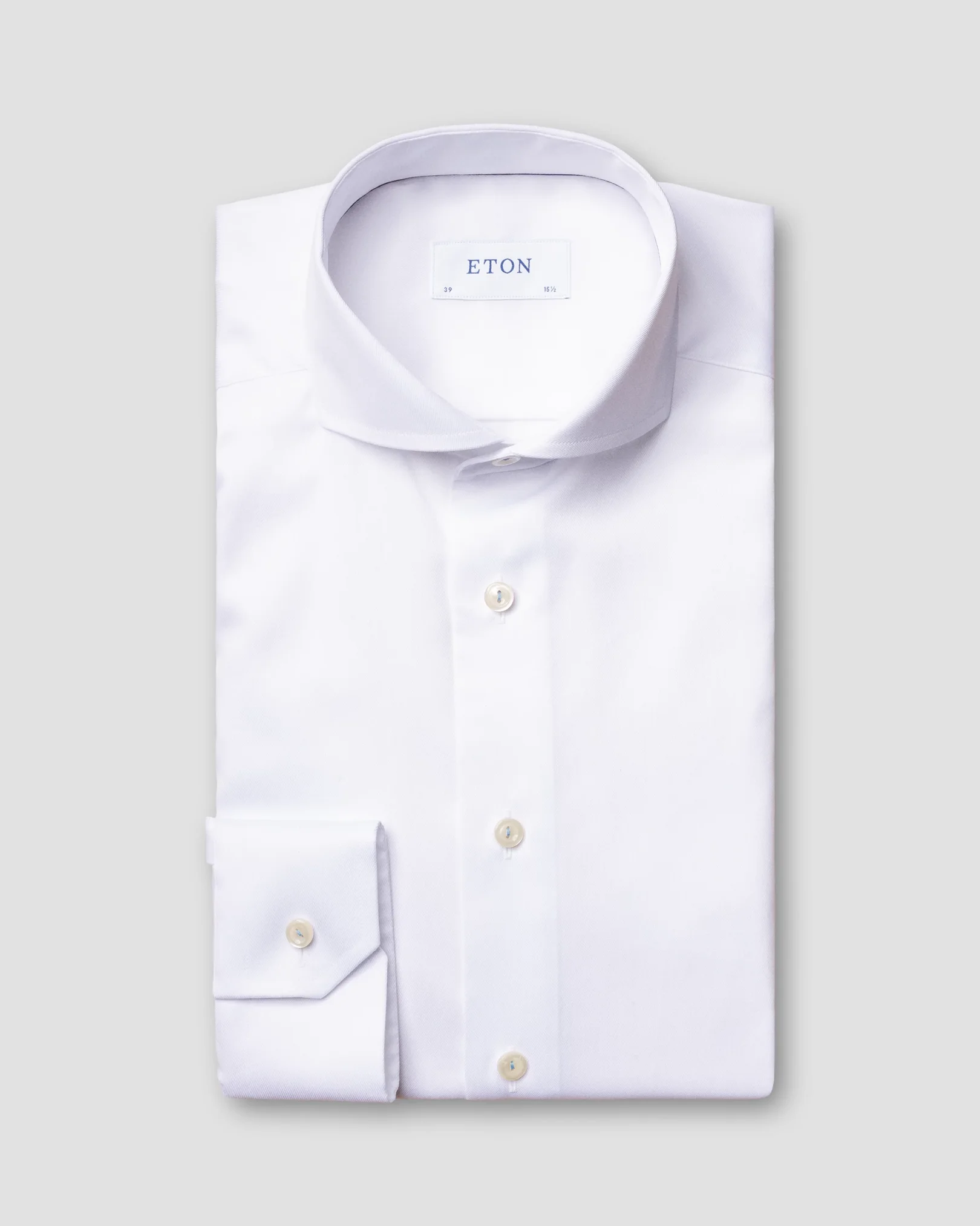 Eton - white royal twill shirt extreme cut away