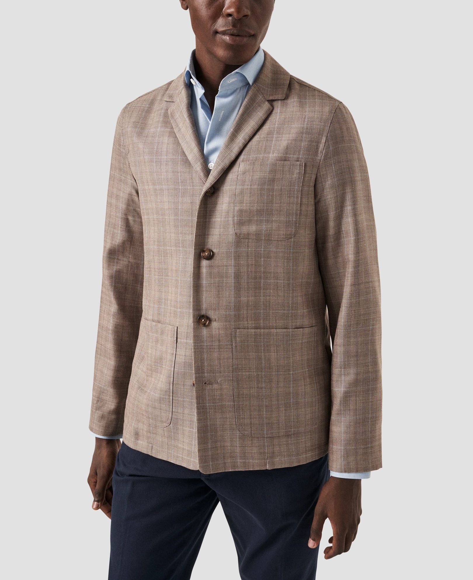 Eton - beige wool linen overshirt