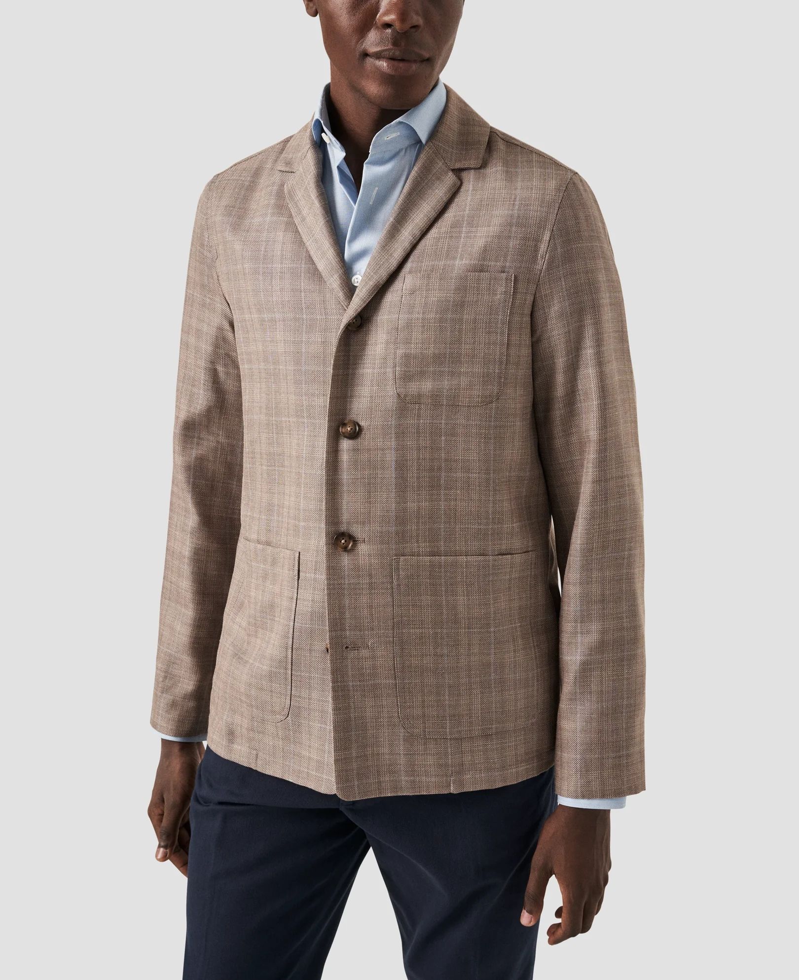 Eton - beige wool linen overshirt