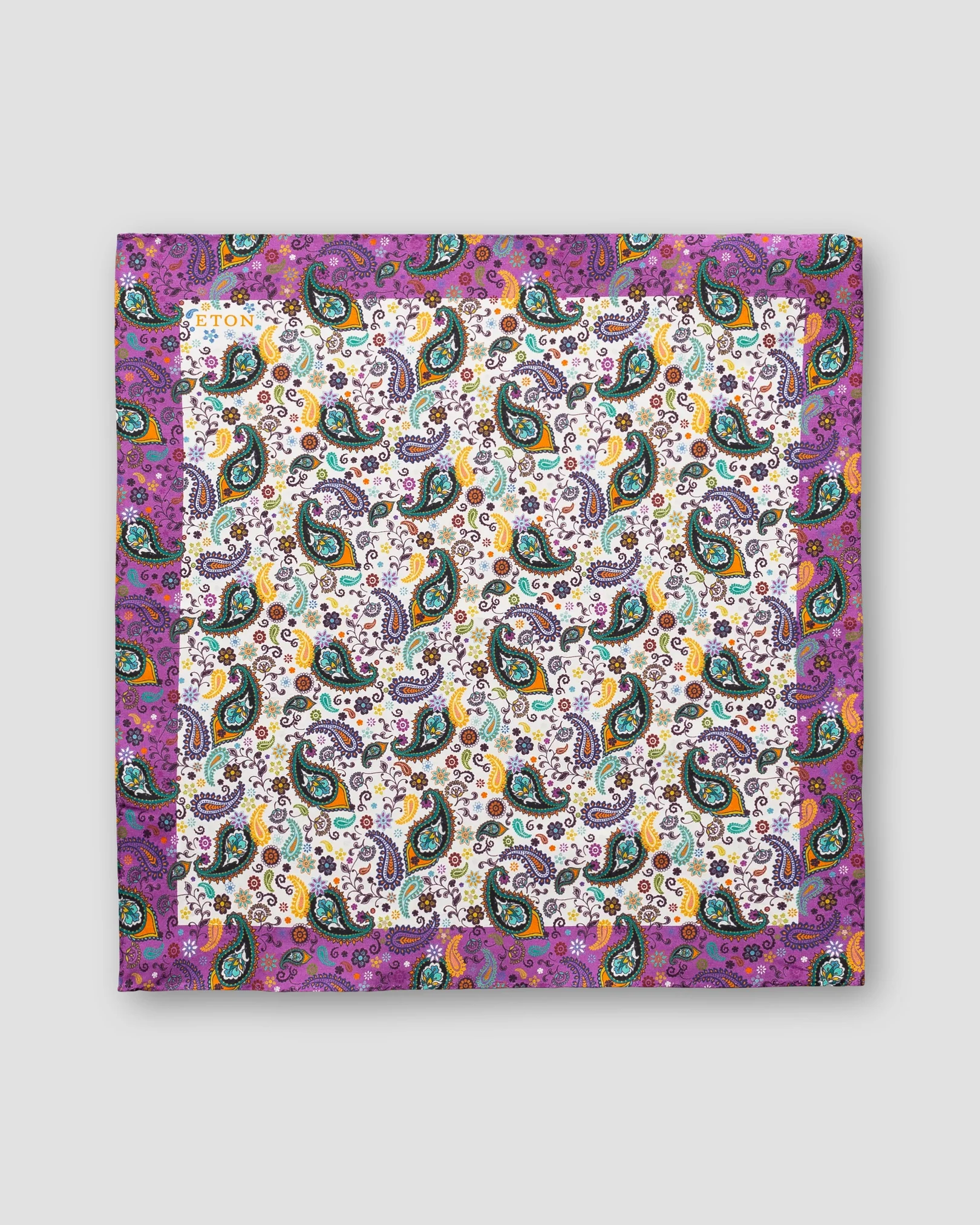 Eton - multi paisley cotton pocket square
