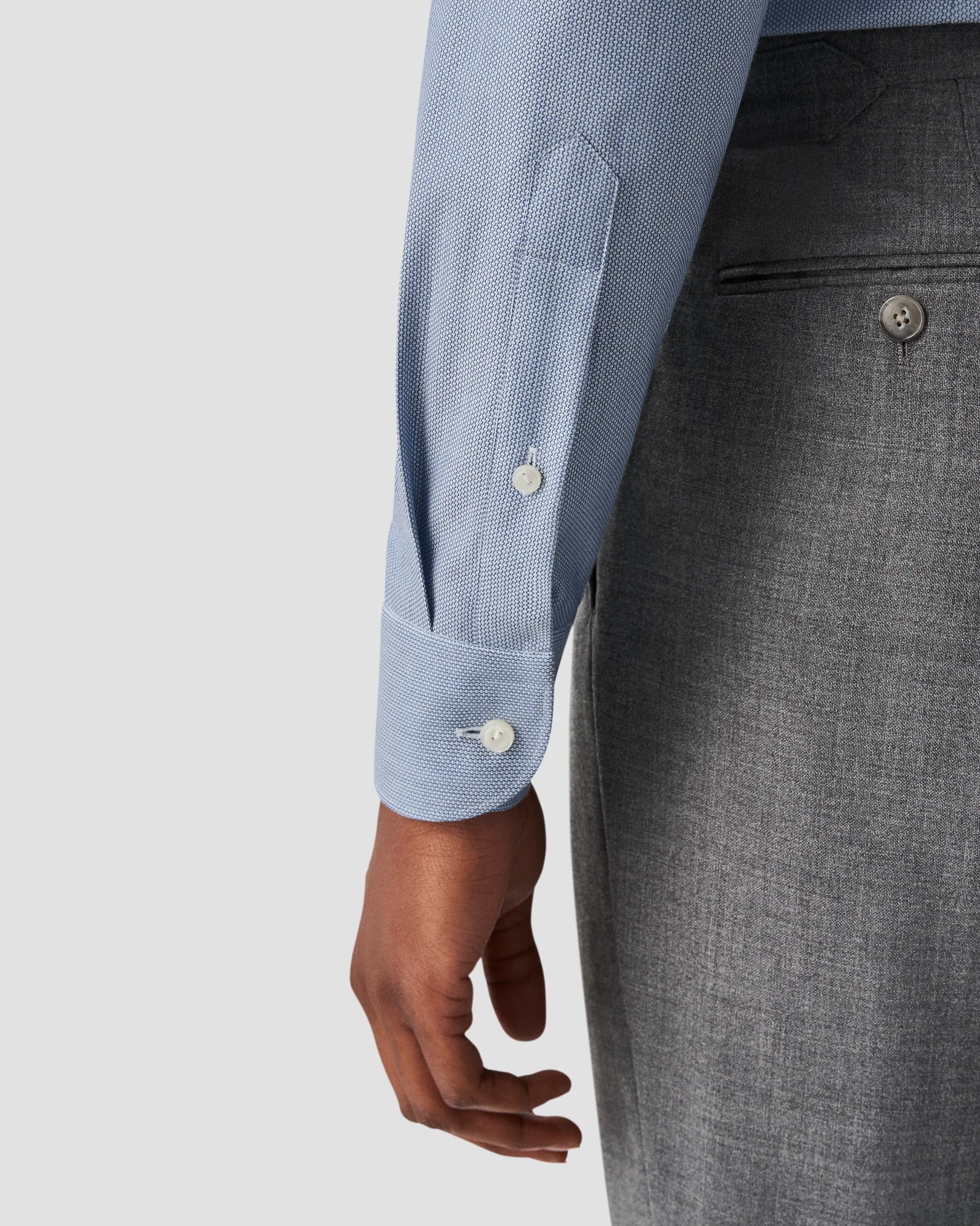 Eton - light blue melange signature twill