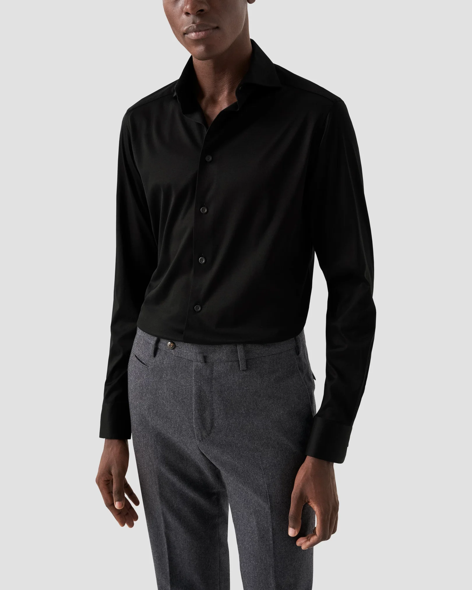 Eton - black solid colored jersey
