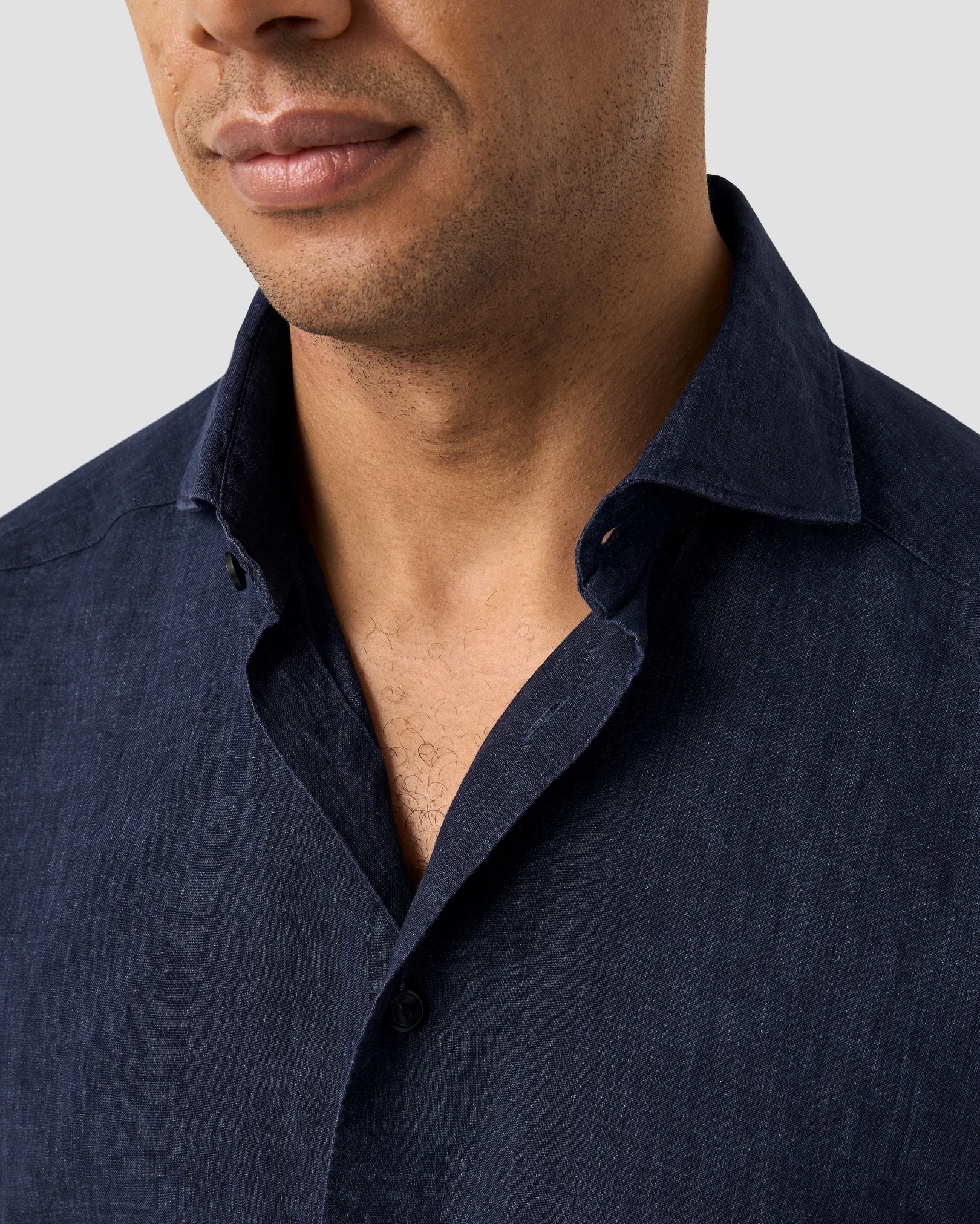 Eton - navy blue linen long sleeve