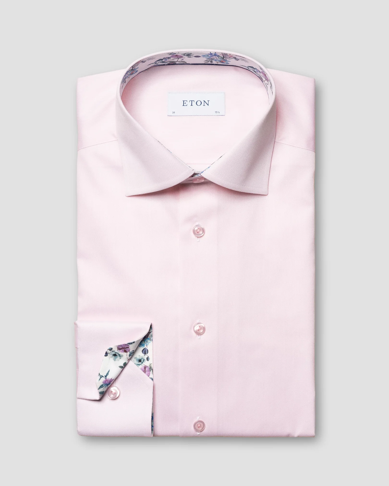 Eton - pink floral detail shirt