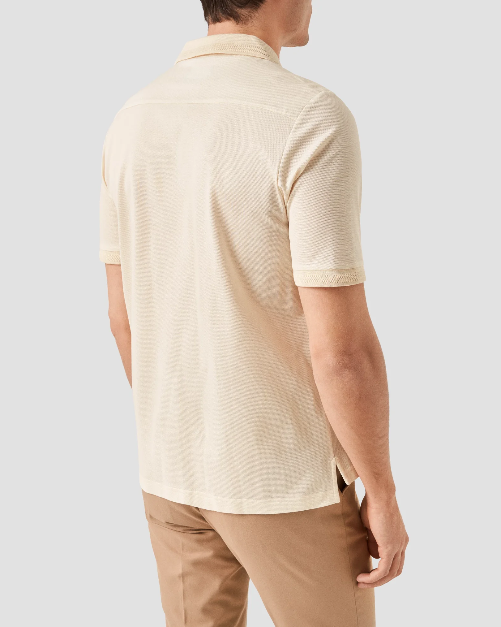 Eton - off white knitted collar short sleeve regular fit