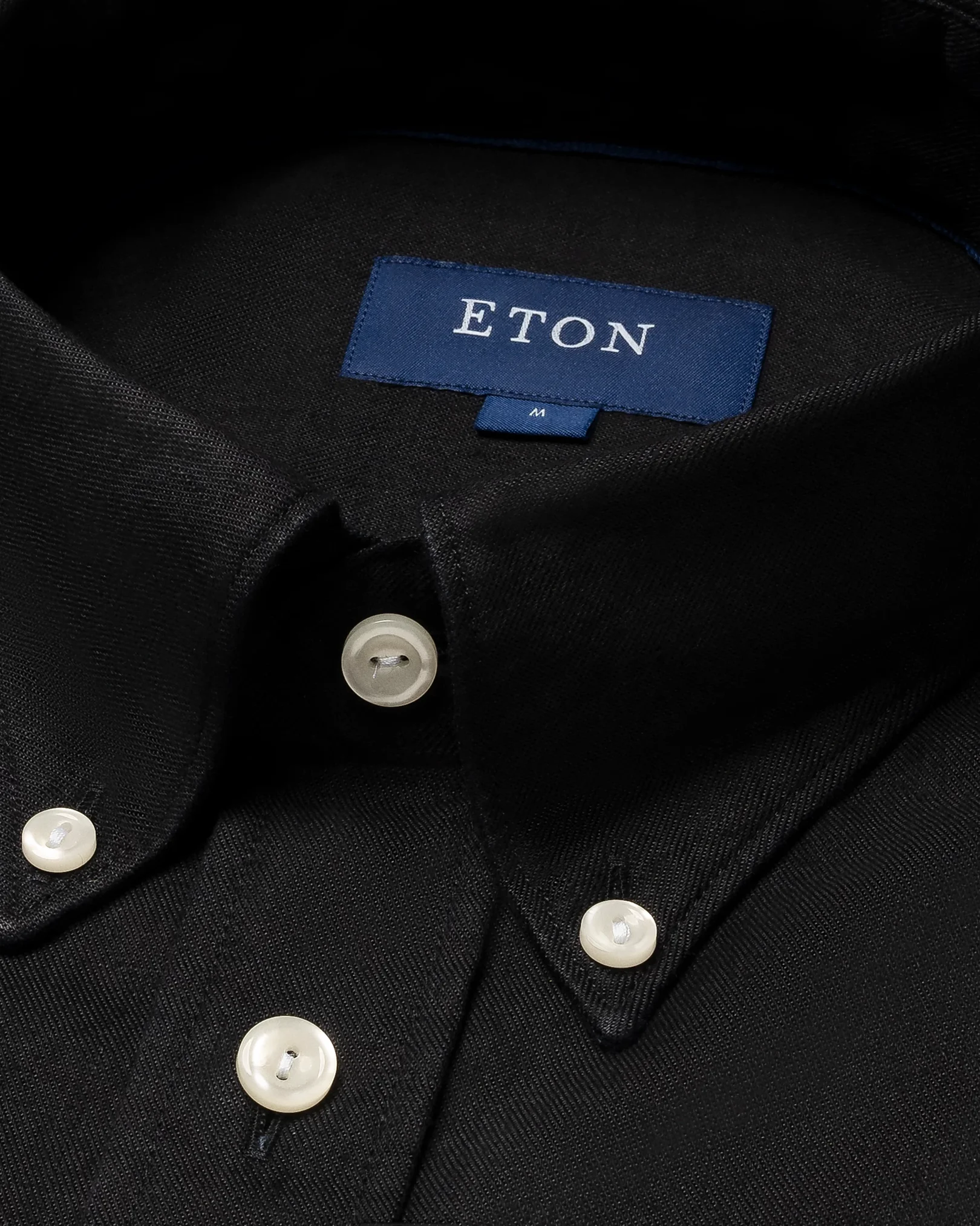 Eton - navy blue denim button down rounded single slim fit