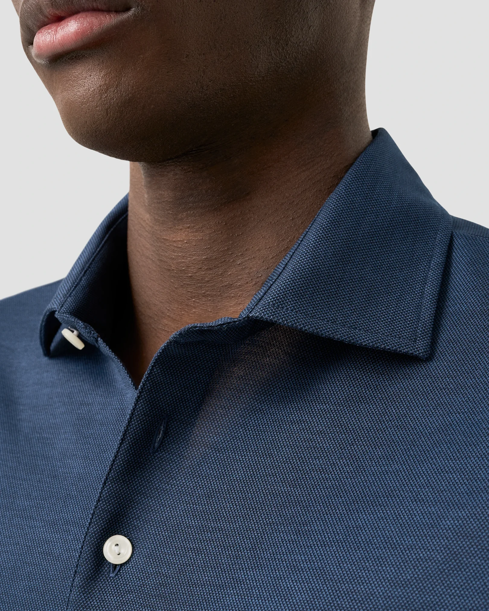 Eton - filo di scozia oxford polo shirt navy blue filo di scozia oxford polo shirt