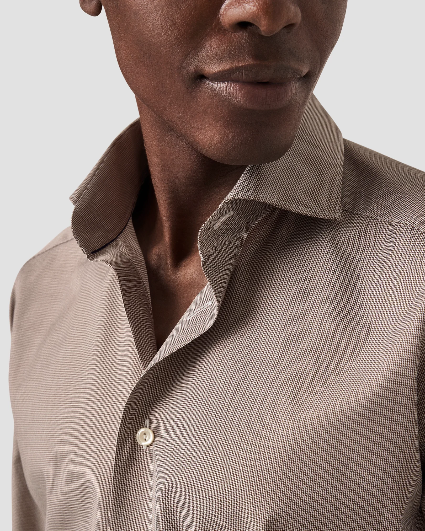 Eton - houndstooth fine twill shirt