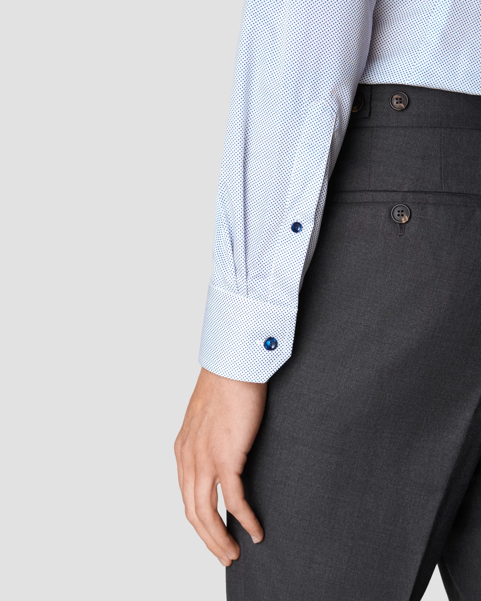 Eton - white signature twill micro dots