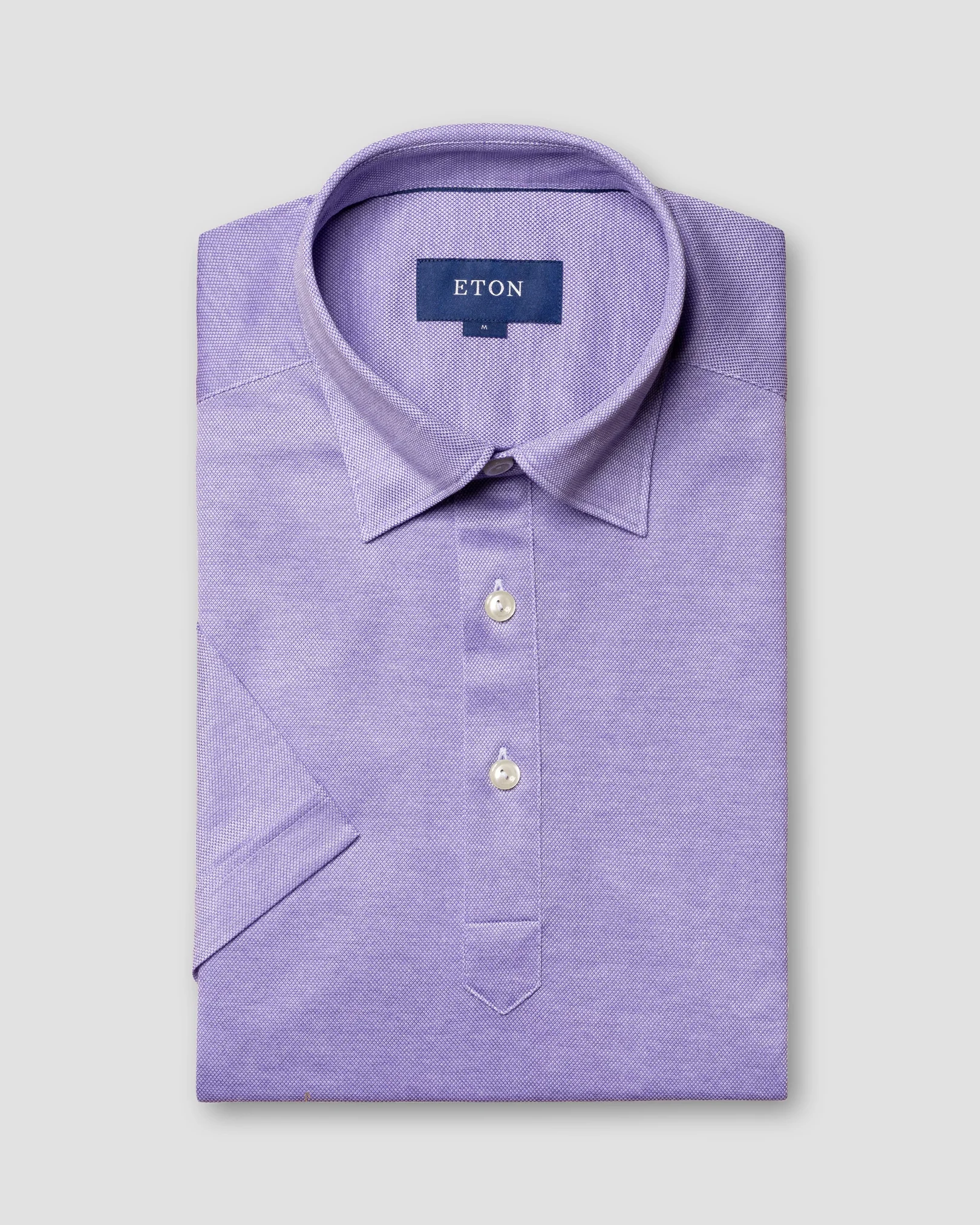 Eton - mid purple jersey buttonunder
