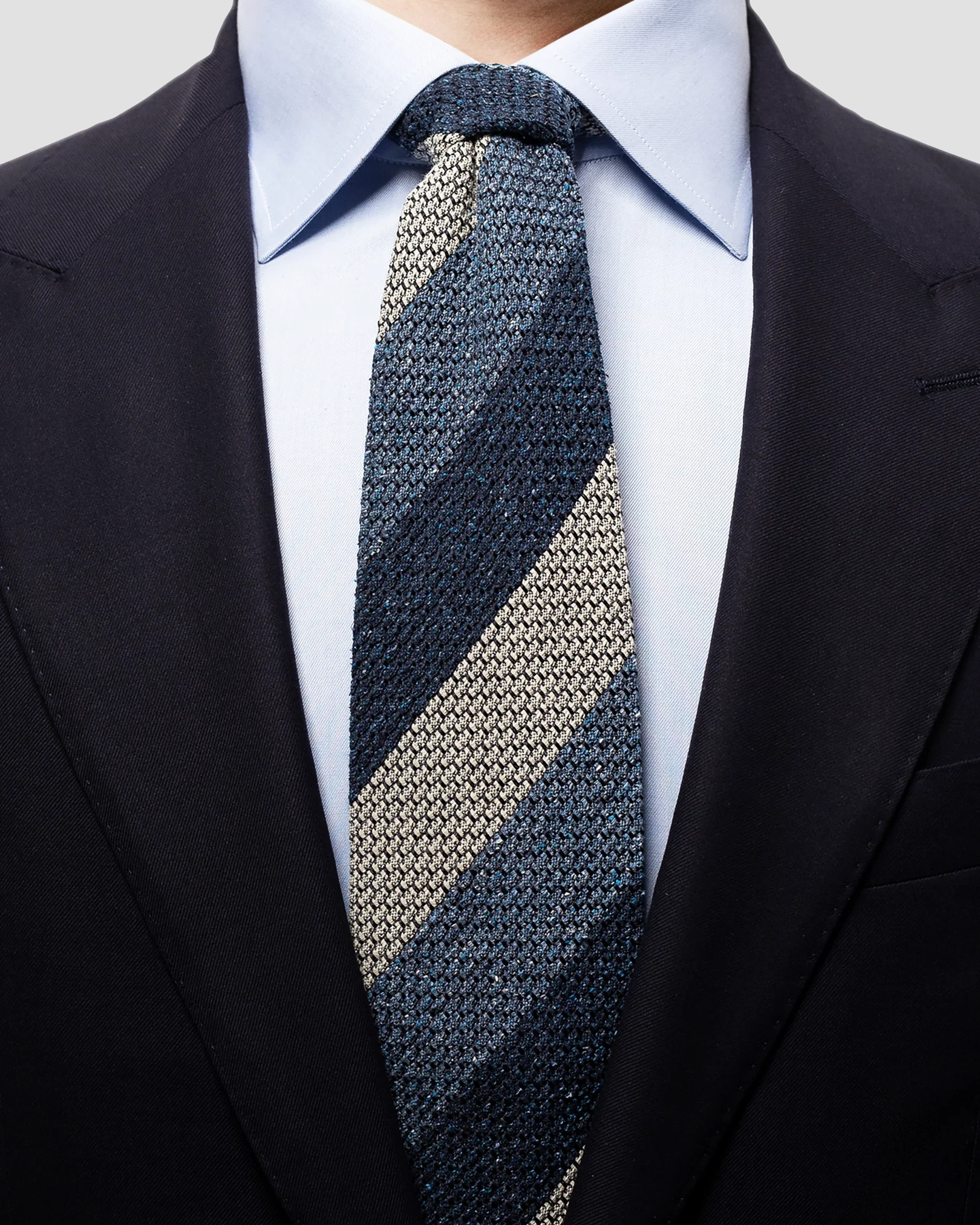 Eton - blue striped grenadine tie