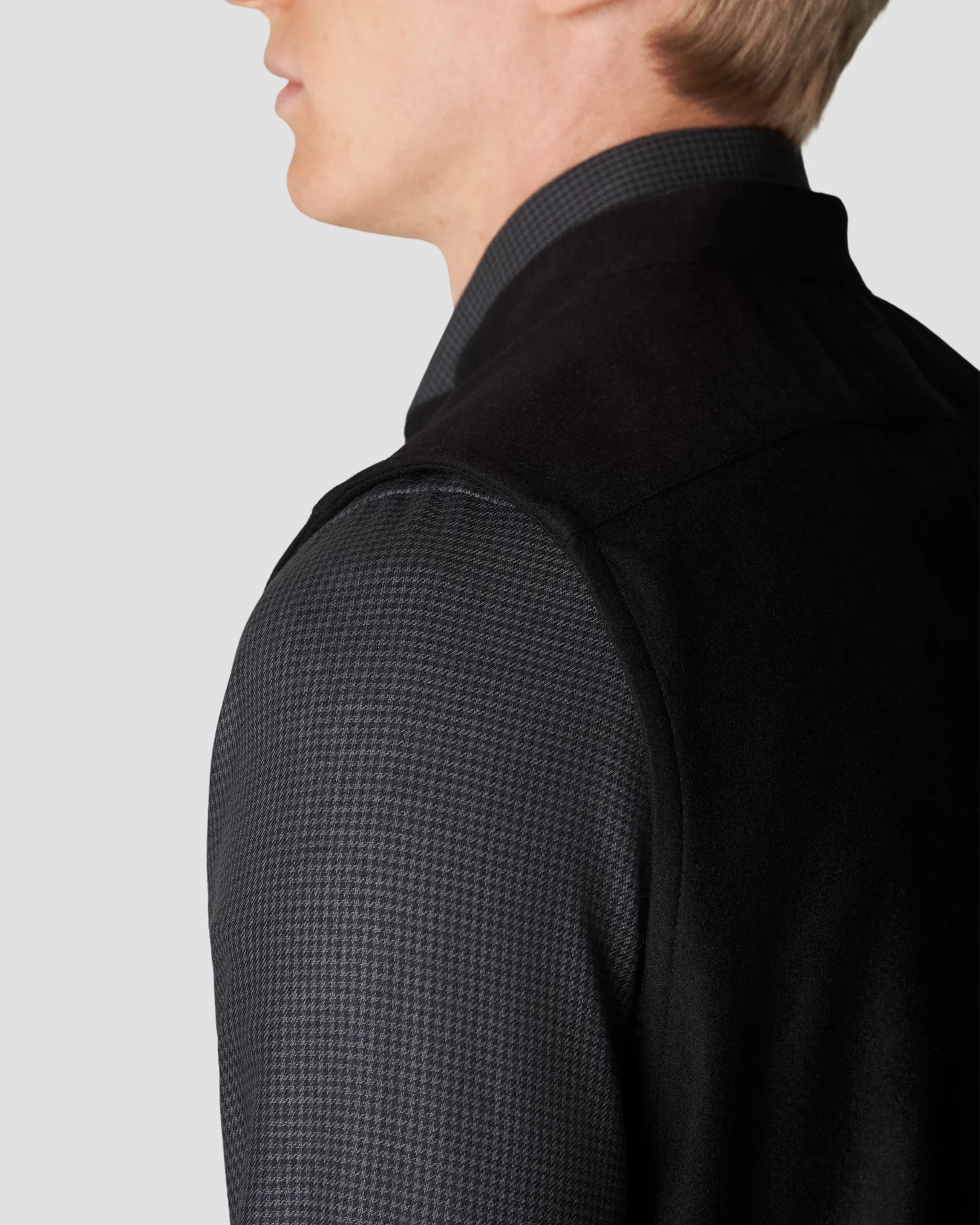 Eton - black twill wool vest