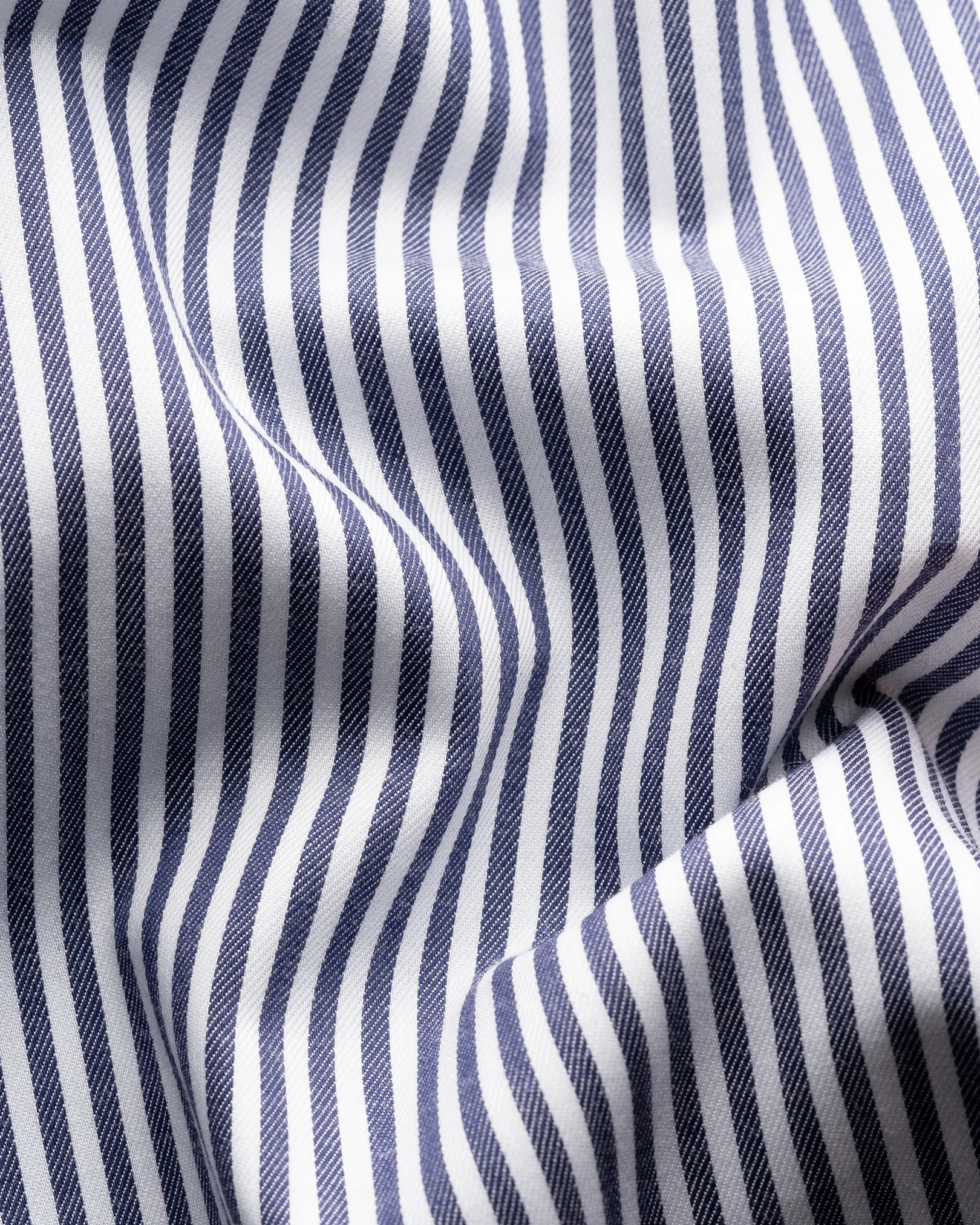 Eton - navy blue striped cotton tencel tm lyocell shirt