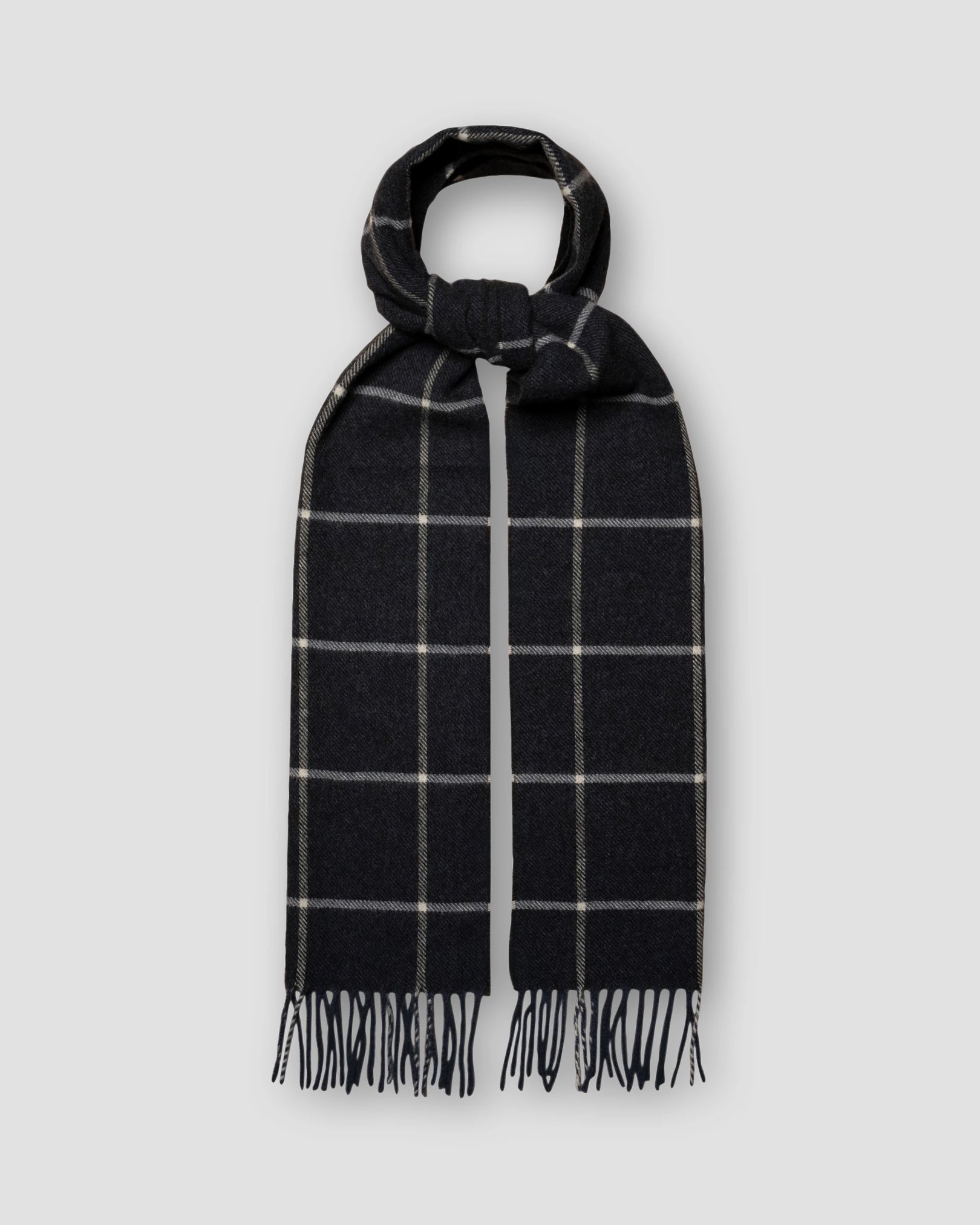 Eton - navy blue checked scarf