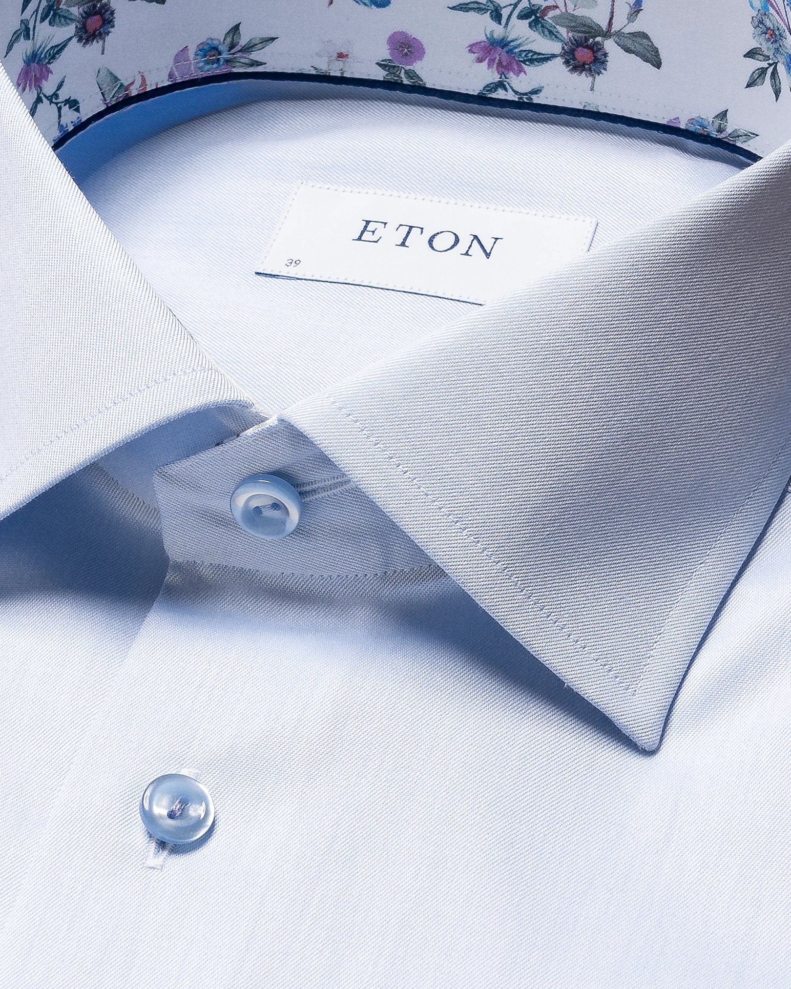 Eton - light blue signature twill timeless floral