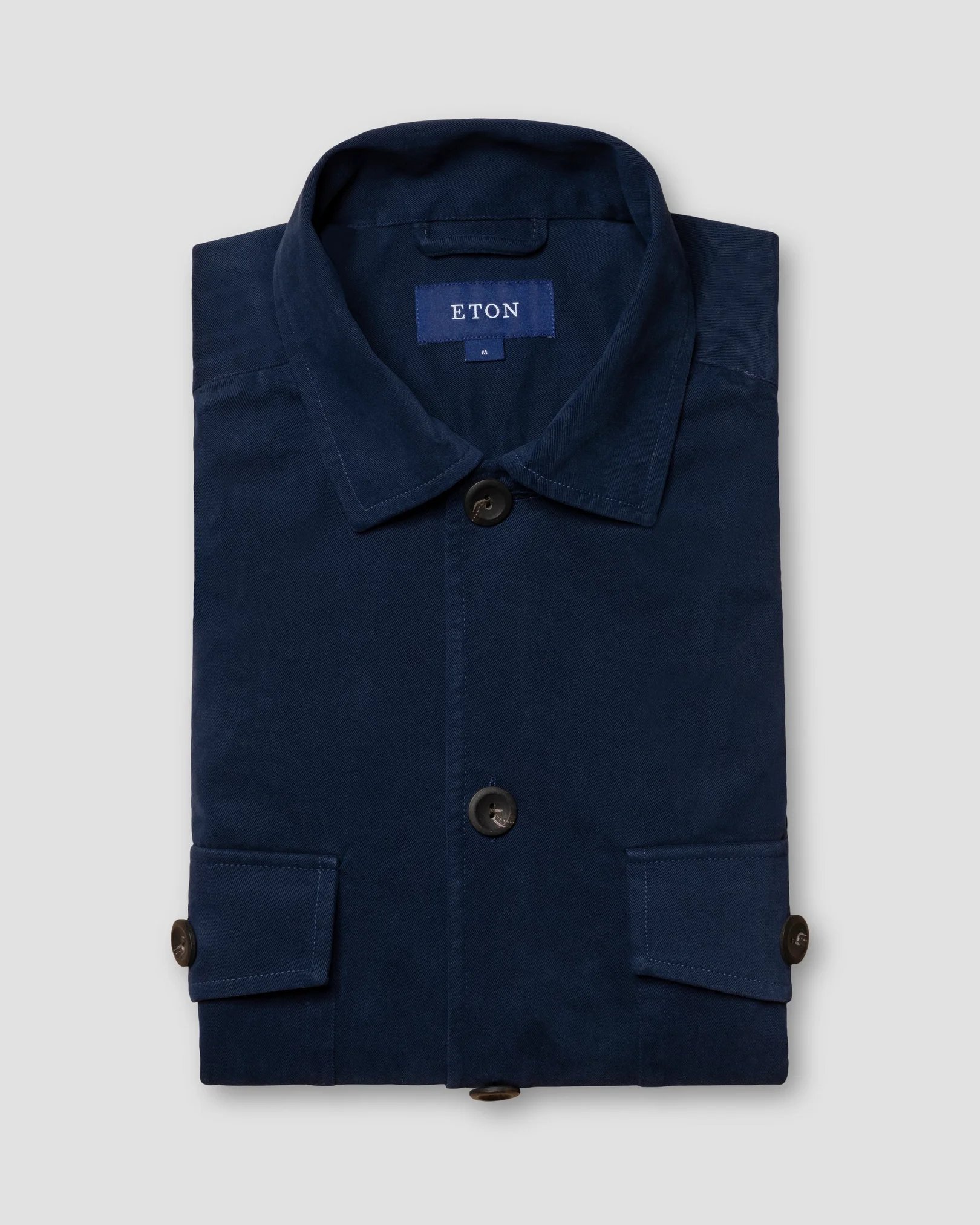 Eton - navy brushed twill overshirt
