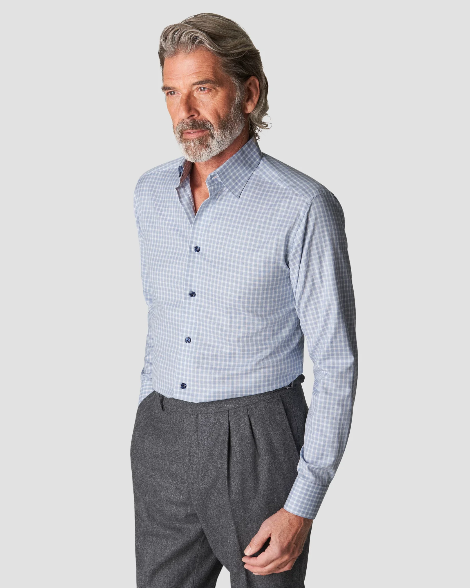 Eton - navy blue cottontencel stretch