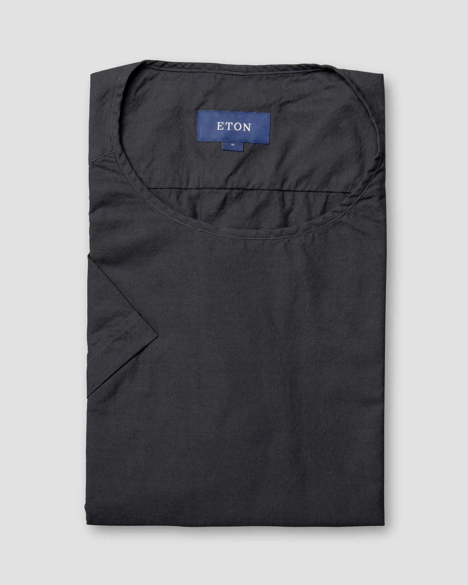 Eton - black t shirt in woven twill