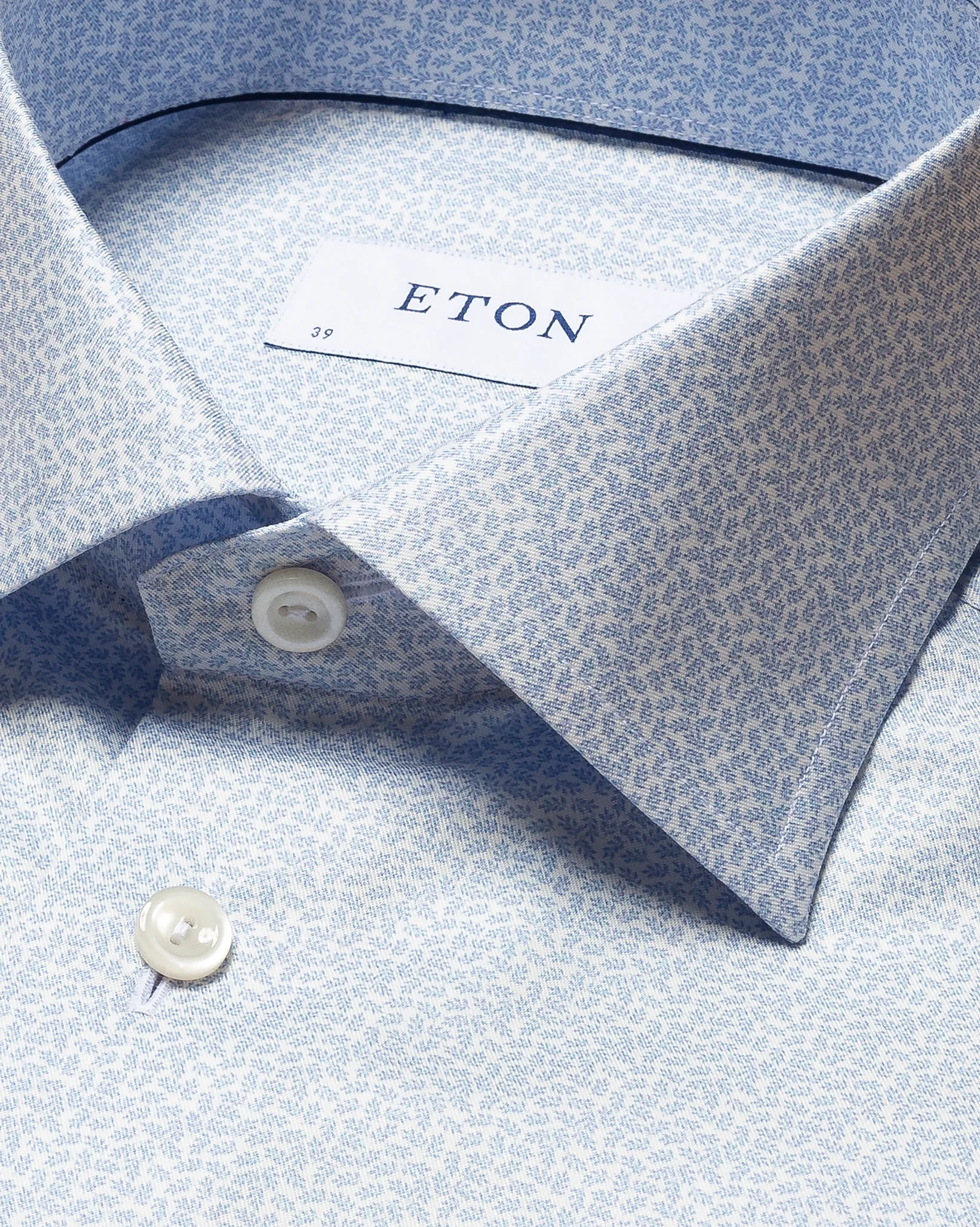 Eton - light blue signature twill flower print