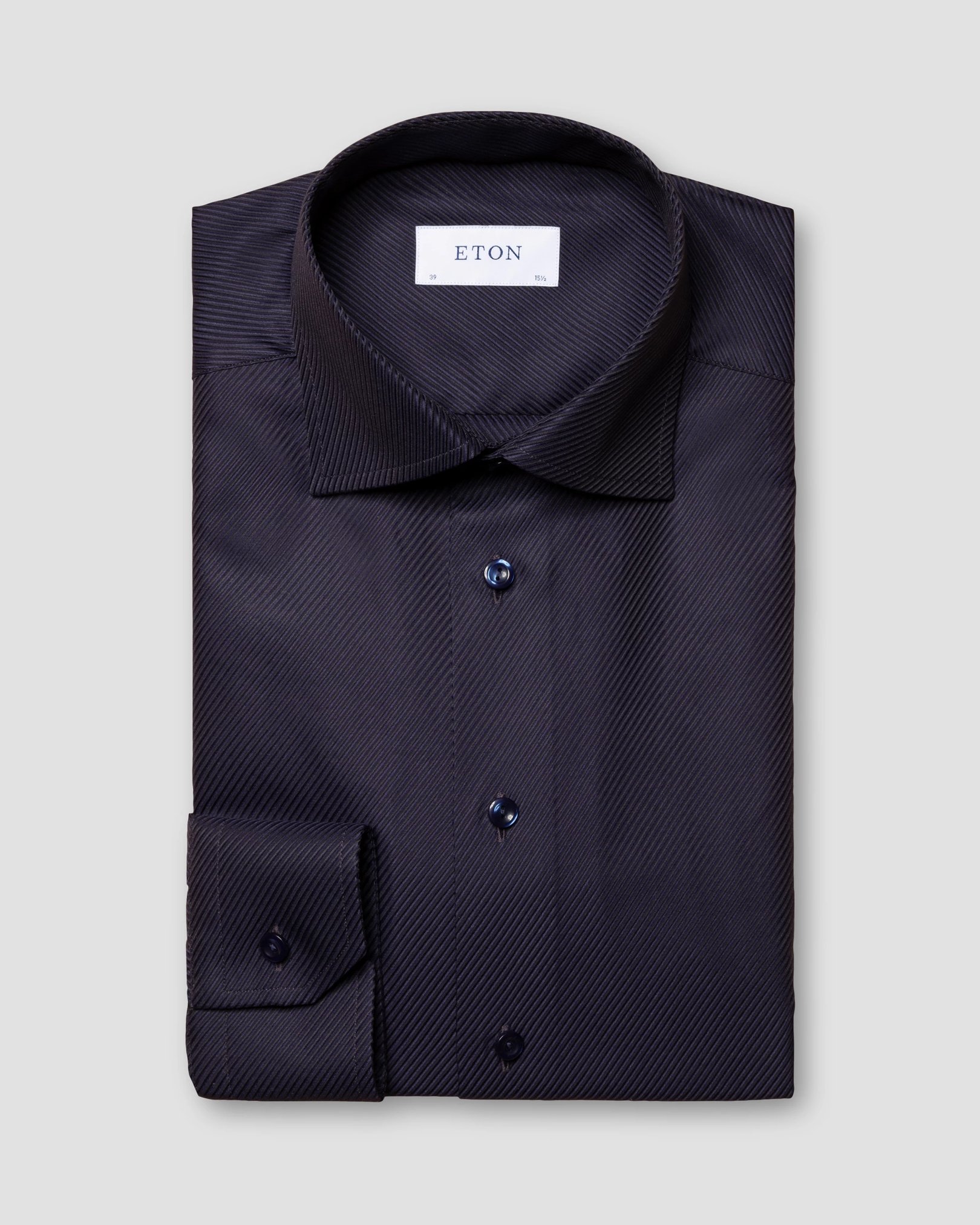 Eton - navy blue textured twill