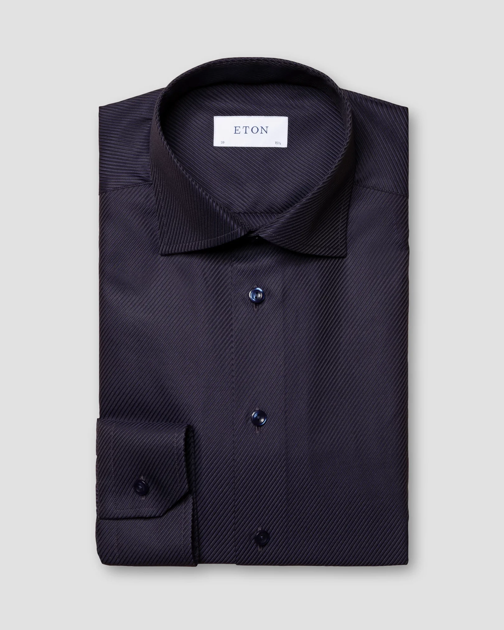 Eton - navy blue textured twill