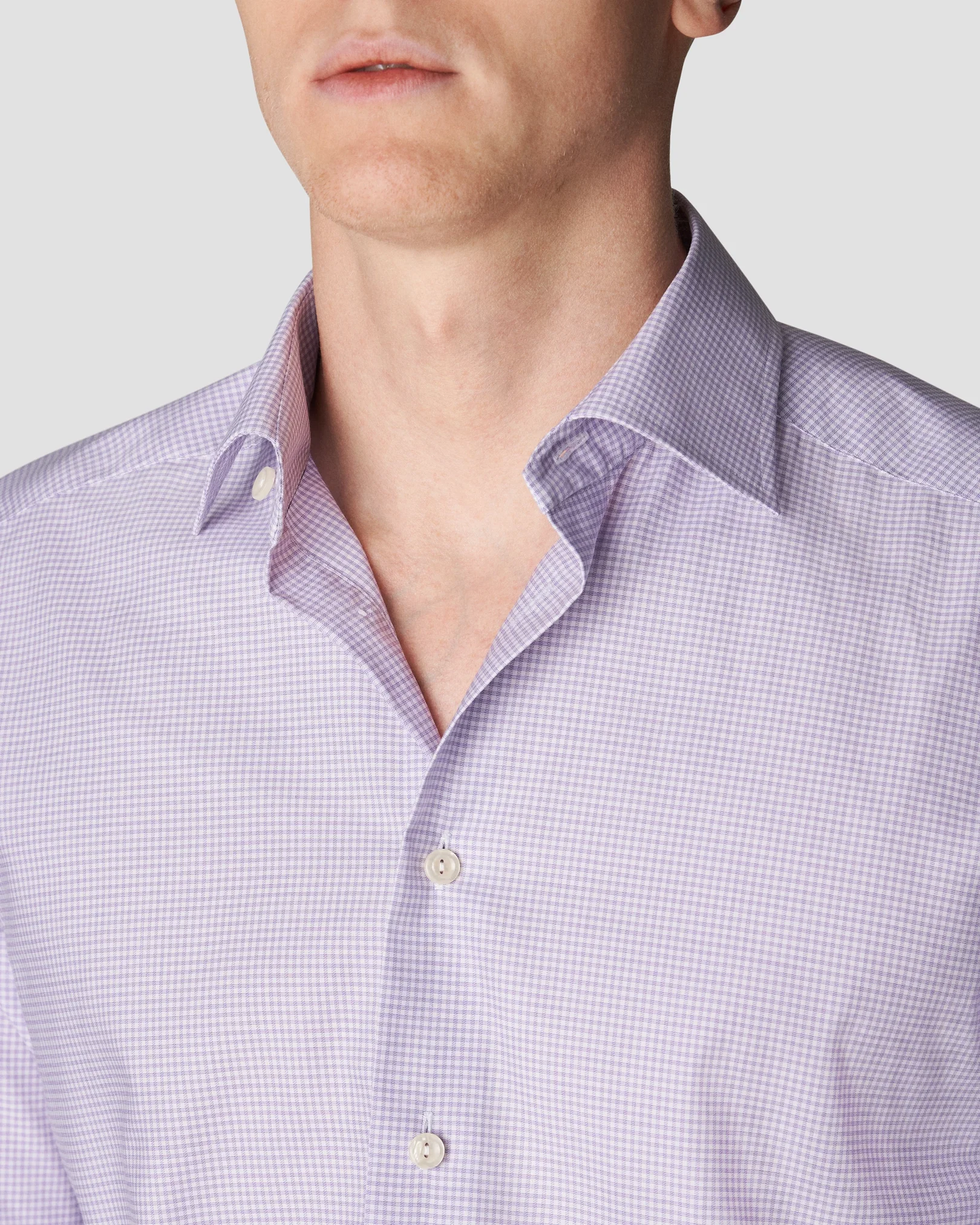 Eton - light purple twill cut away single contemporary